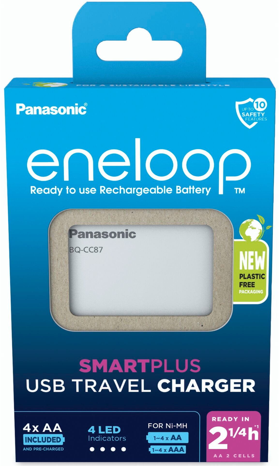 eneloop Akku Ladegerät Charger eneloop USB Travel K-KJ87MCD40USB 4x AA 2000mAh Universal-Ladegerät