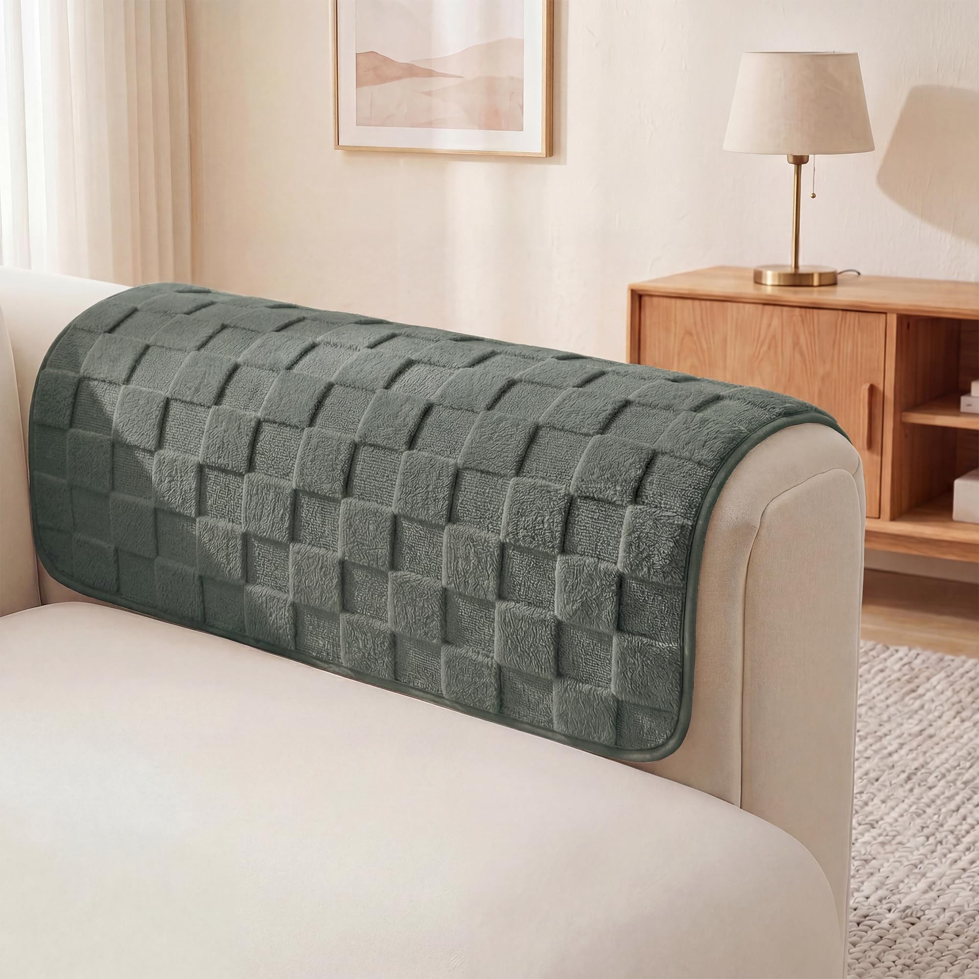 Zyronn Sesselschoner Armlehnenbezüge für Sofas und Sessel – 2er-Set 51 x 51 cm, Kratzfeste, Armlehnenschoner, waschbare Bezüge für Möbelarmlehnen – Bild 2 von 5