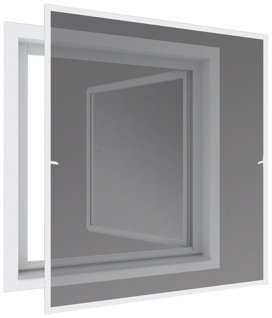 Windhager Insektenschutz-Fensterrahmen Expert, Spannrahmen für Fenster mit Alurahmen, ohne Bohren, (Packung, 1-St), Fliegengitter 140 x 150 cm, erhältlich in anthrazit oder weiß