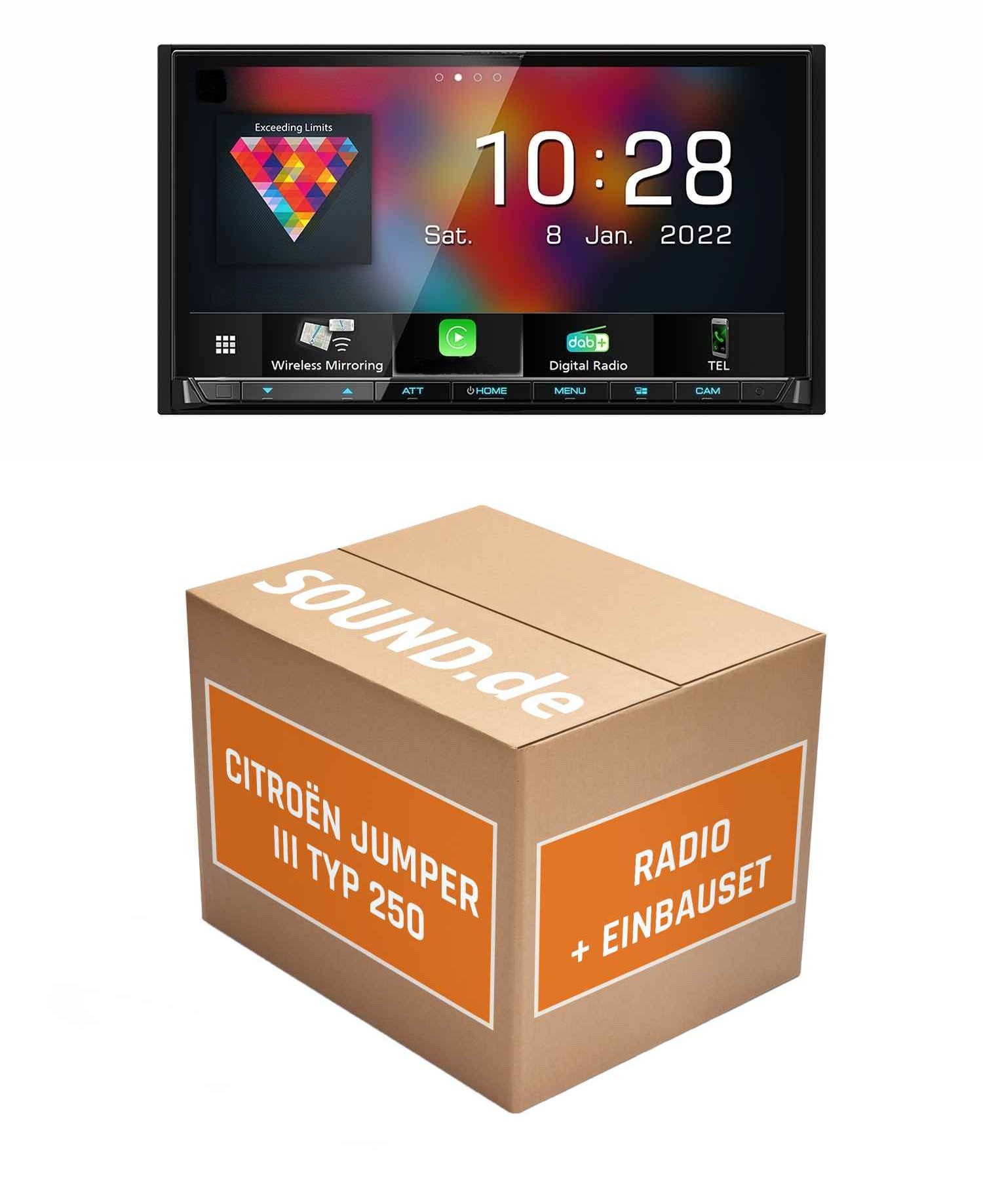 JUST SOUND best choice for caraudio Autoradio Kenwood DMX8021DABS Citroën Jumper III 250 LFB mit 8 Tasten Autoradio