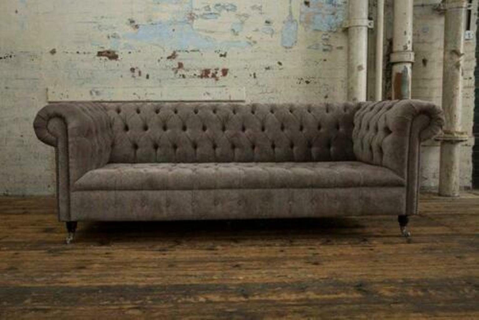 Chesterfield-Sofa, Wohnzimmer Chesterfield Couch Textil Big JVmoebel Design