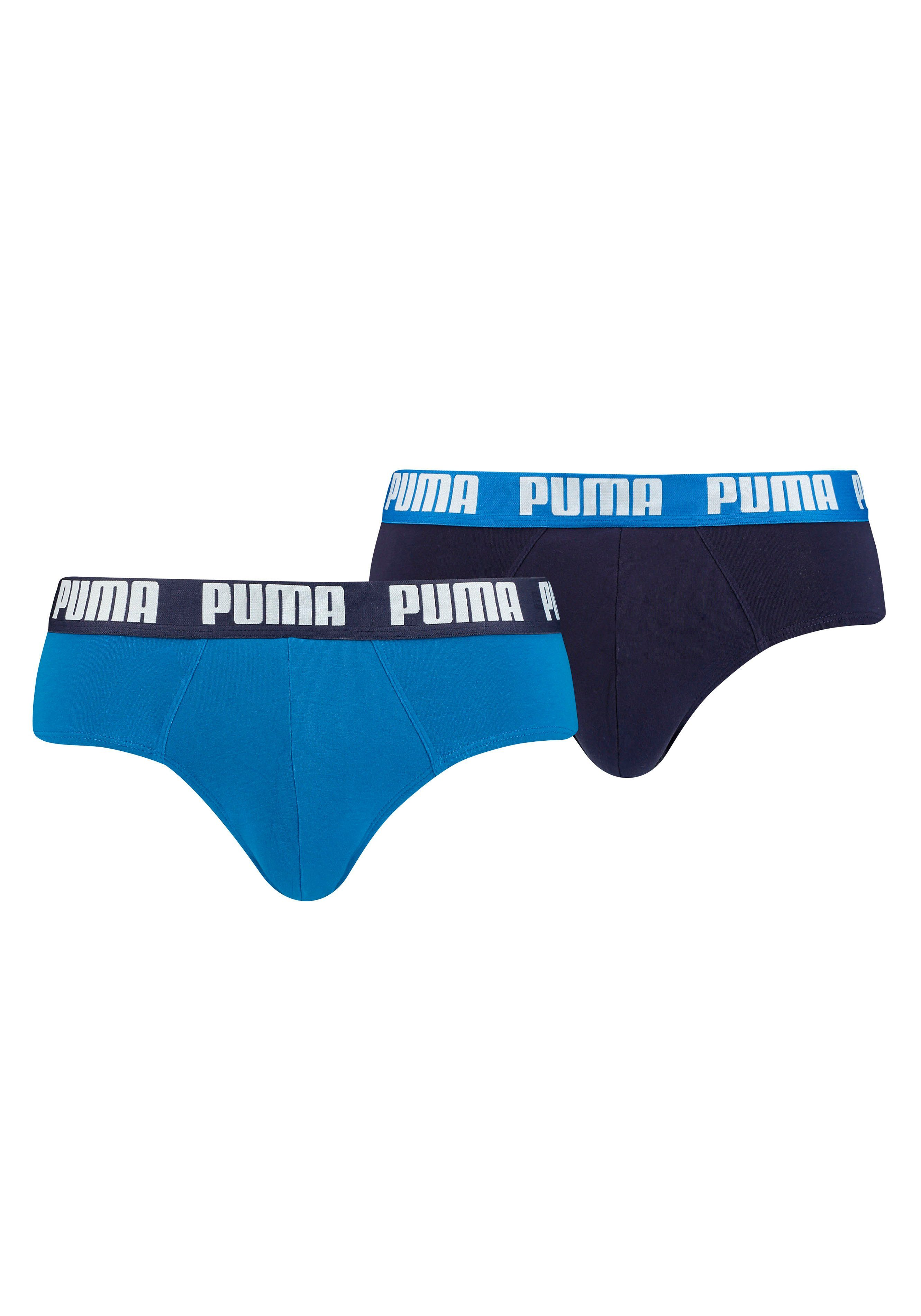 PUMA Slip (Packung, 2-St) PUMA BASIC BRIEF 2P blau, navy