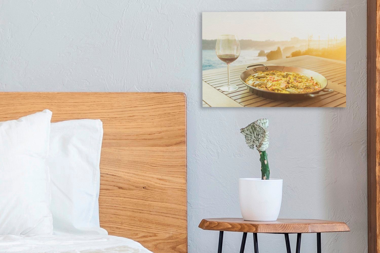 OneMillionCanvasses® Leinwandbild Paella, cm der traditionellsten St), bekanntesten und (1 Wandbild Wanddeko, spanischen, eines Aufhängefertig, 30x20 Leinwandbilder