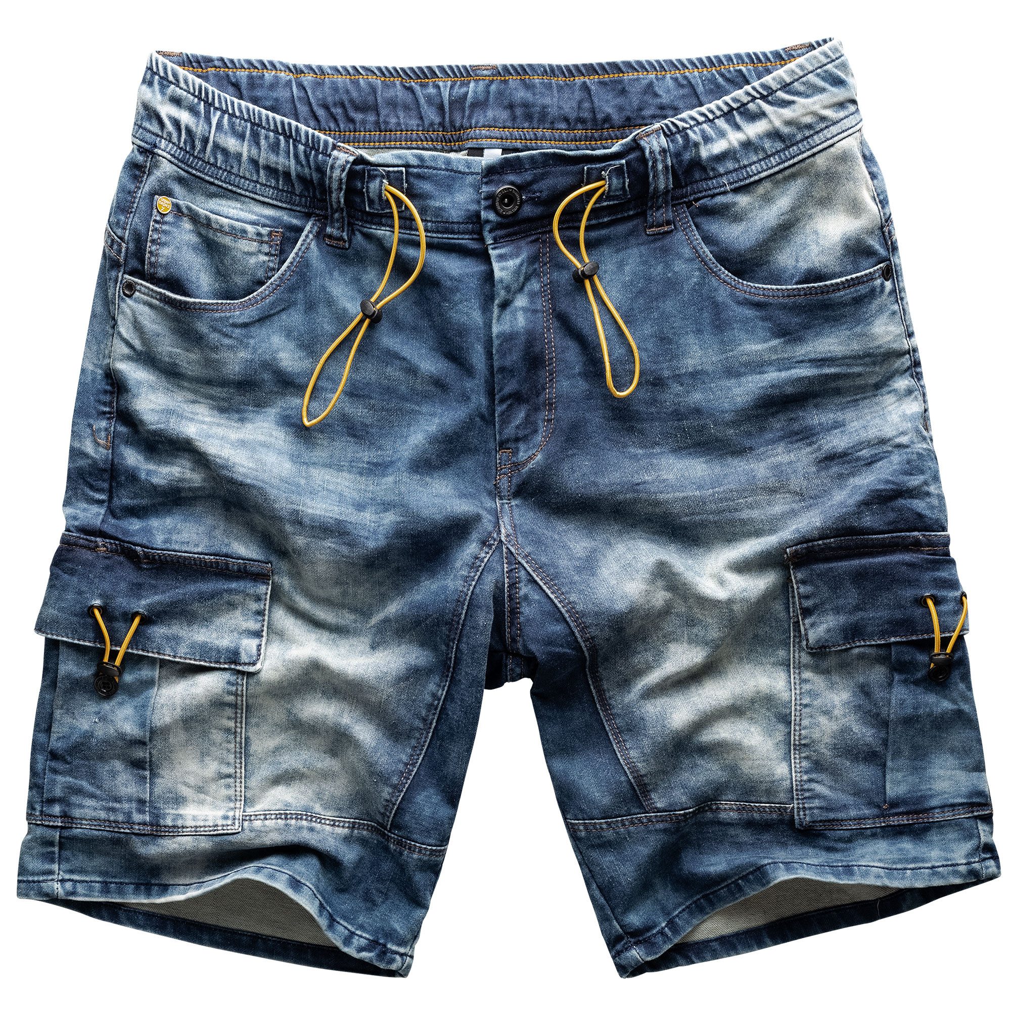 SUBLEVEL Shorts Sweat Shorts Jeans Kurze Hose Bermuda Sweatpant elatsicher Bund, Weitenregulierung, Dehnbar, Stretch
