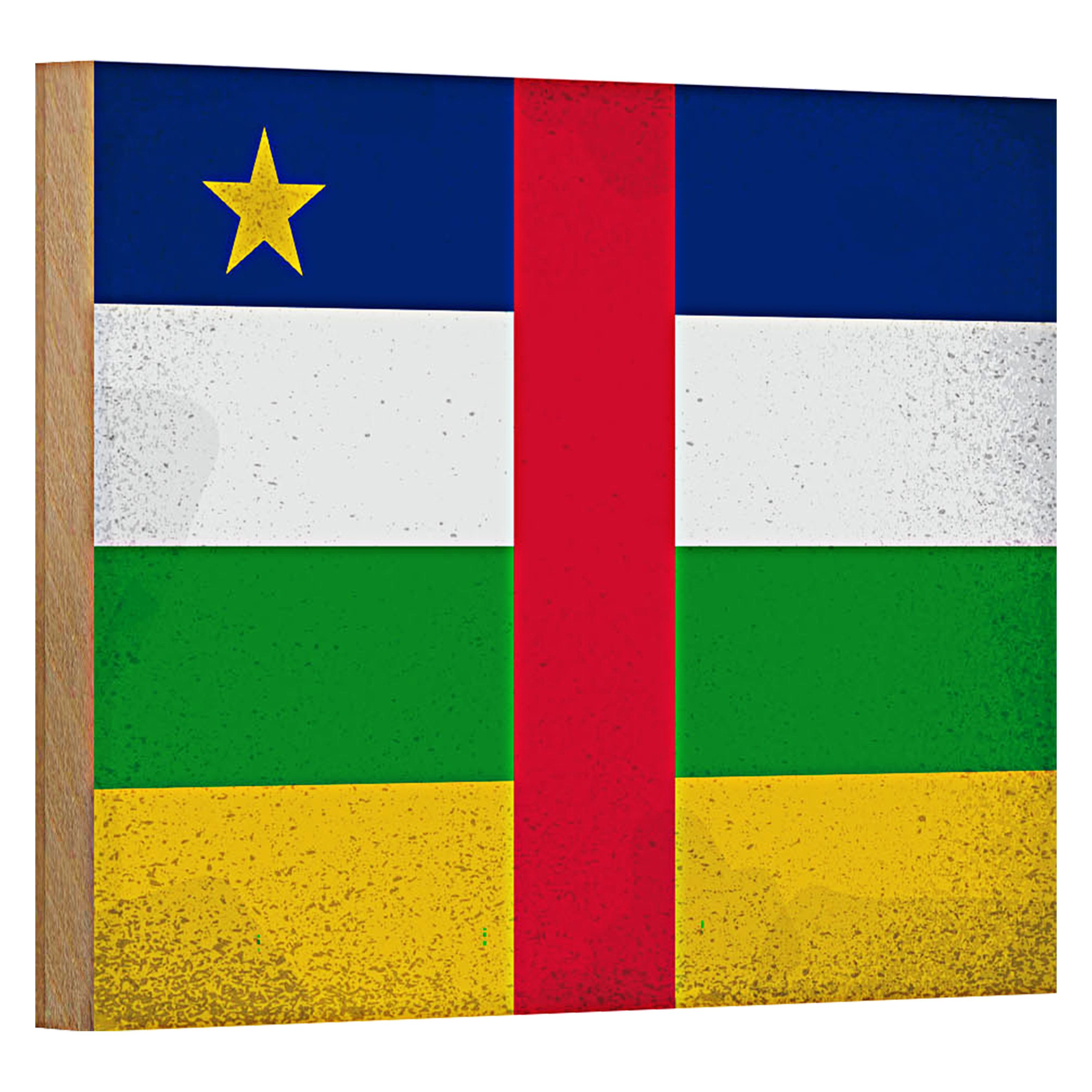 Roomando Holzbild Flagge Zentralafrikanische Republik 18x12cm VI