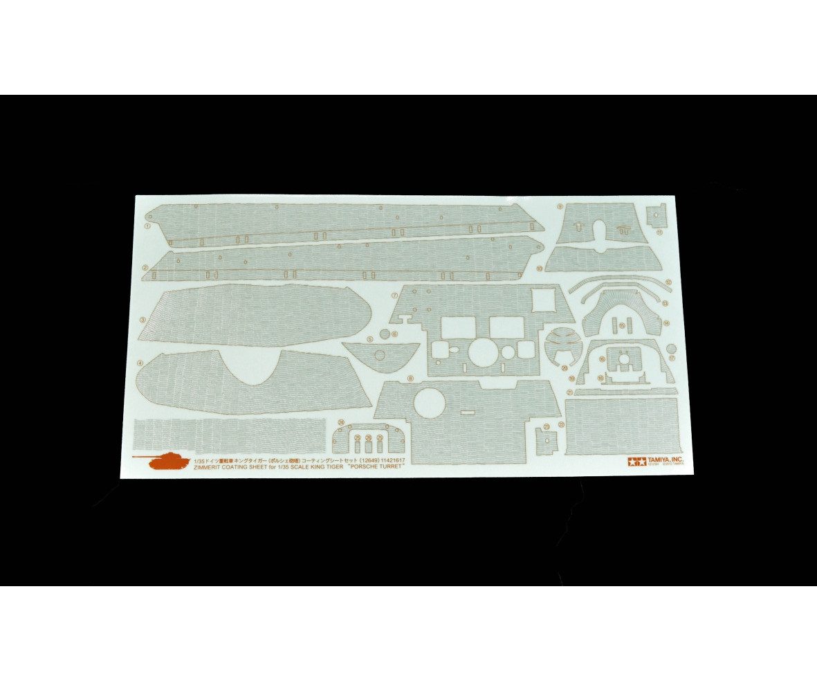 Tamiya Modellbausatz Tamiya Zimmerit Ph.Ätzt. für Königstiger Porsche 1:35 Plastik Modellba