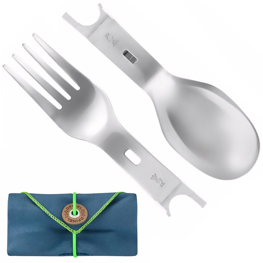Opinel Besteck-Set Picnic Plus Set Für Messer No8 Trekking, Edelstahl, Camping Besteck Gabel Löffel 3tlg