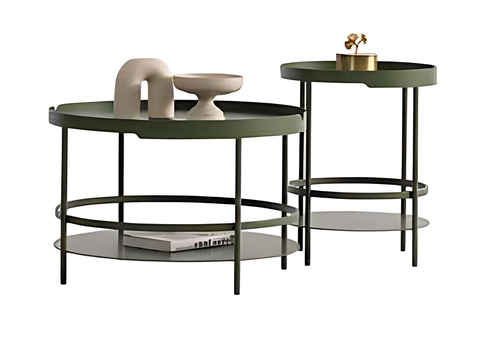 Xlmoebel Beistelltisch XLMOEBEL Tisch-Set aus Metall in Grün mit modernem Design, Made in Europa