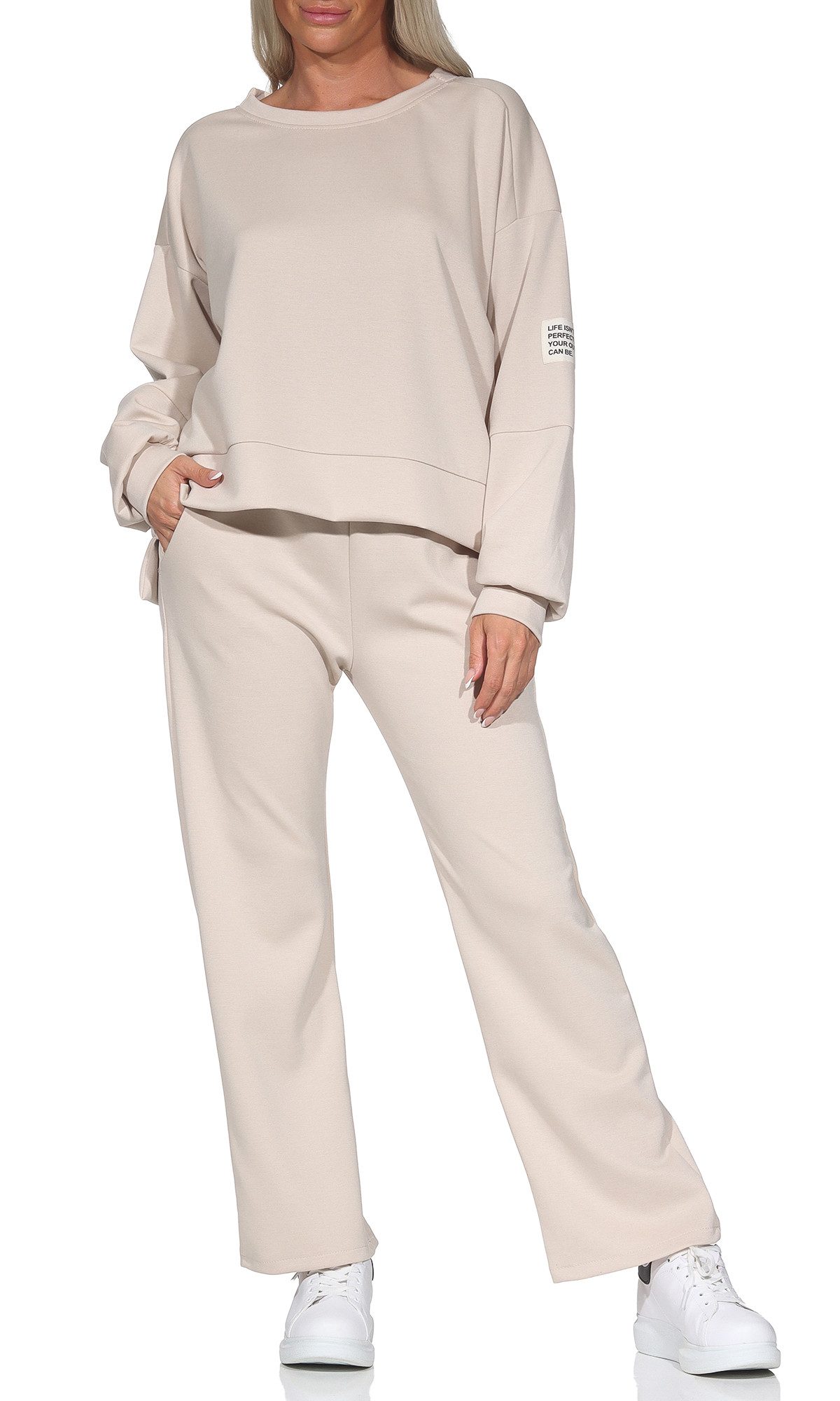 simaranda Jogginganzug Damen Jogginganzug 9 36-40 Beige