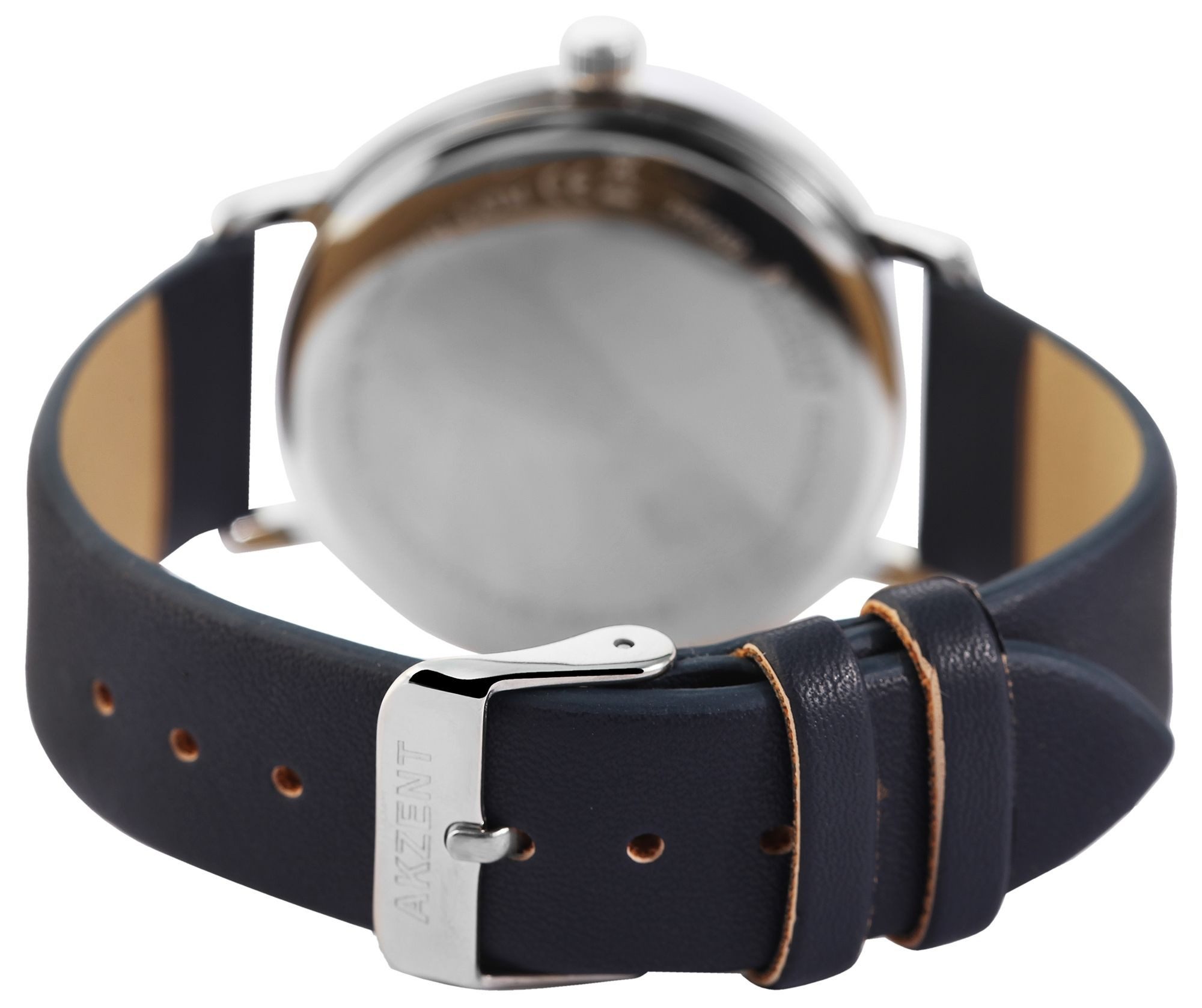 AKZENT Quarzuhr Iyad, silberfarbig, 3 ATM, Herrenuhr Lederimitat