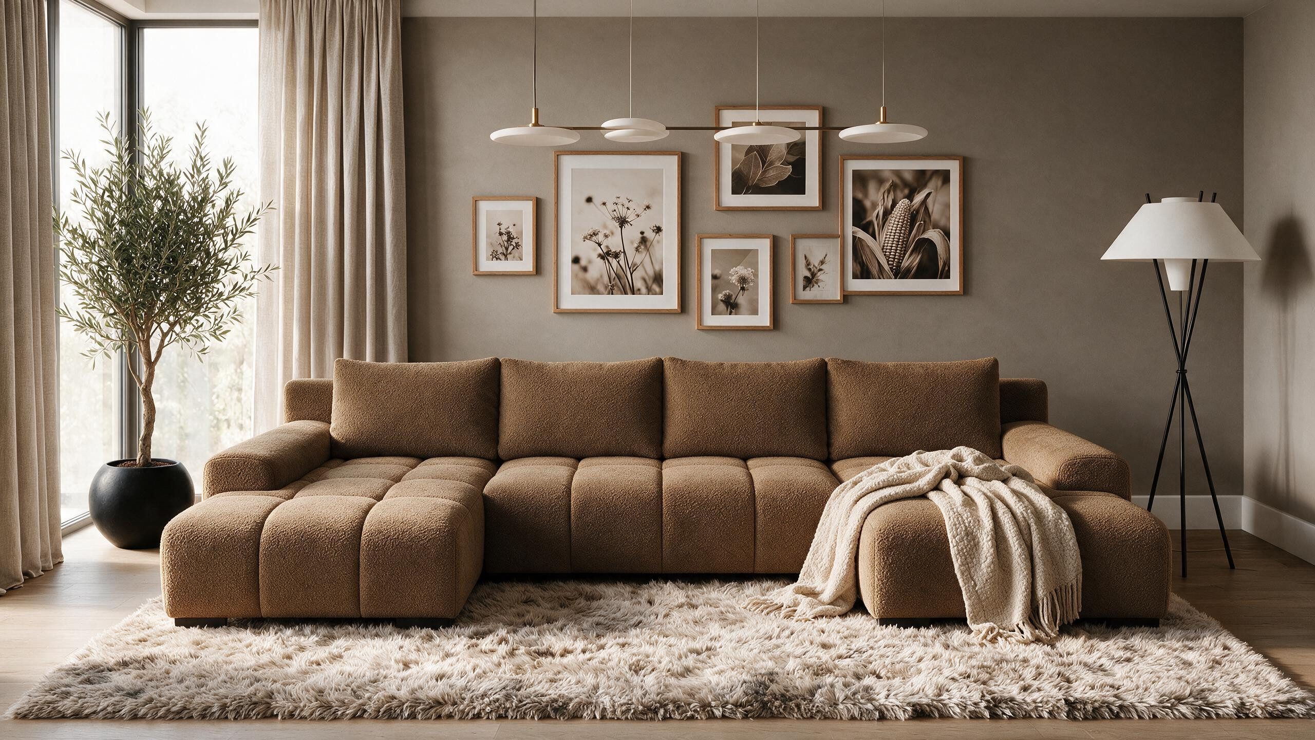 storez24 Ecksofa Ovia U, mit Bettkasten und Schlaffunktion, U-Form, bequem