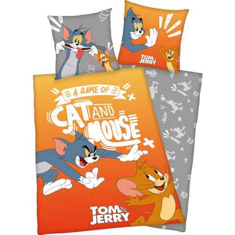 Kinderbettwäsche Tom & Jerry, Renforcé, mit tollem "Tom & Jerry" Motiv