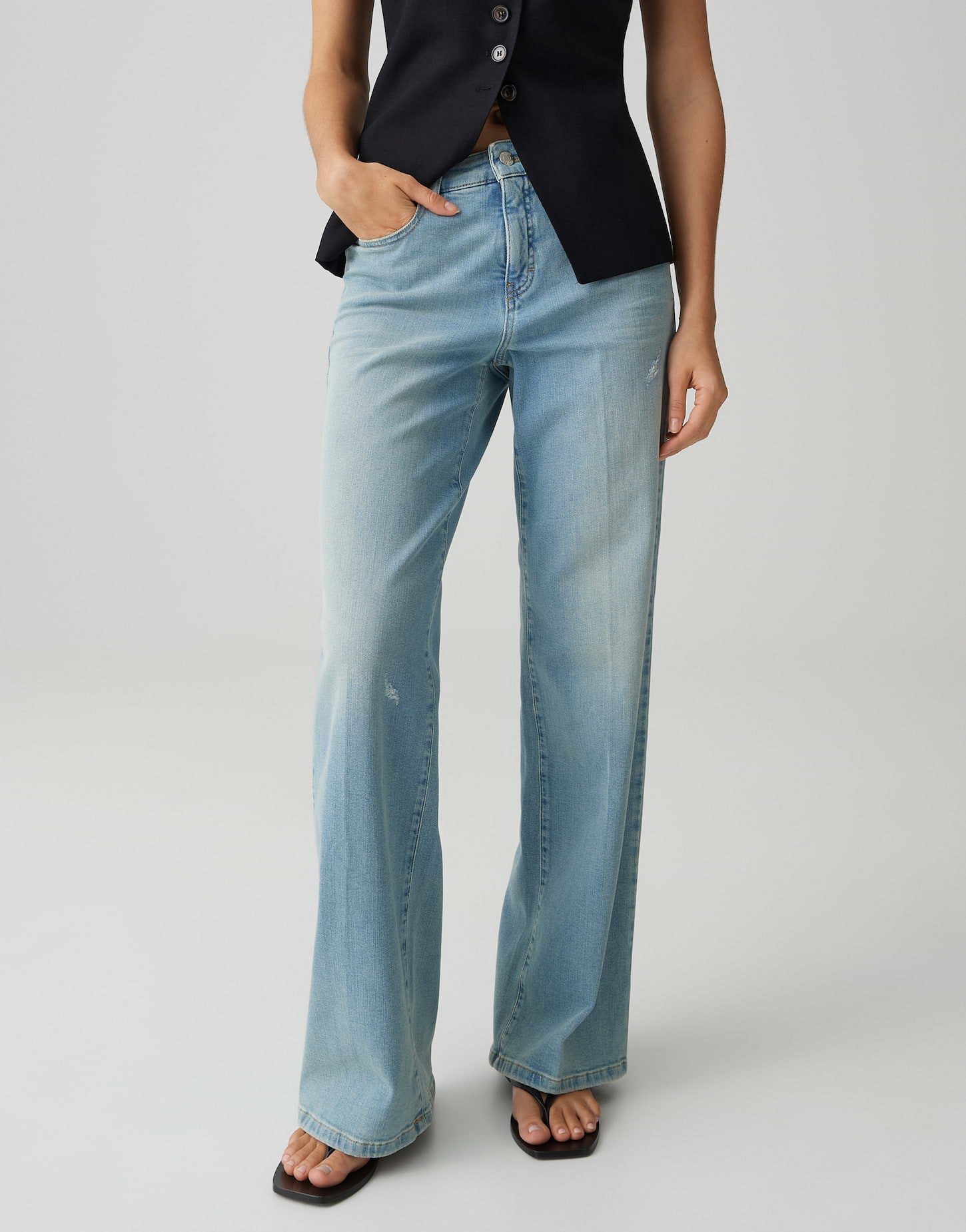 Weite Jeans Melly modern aus Denim mit Crinkle Effekt