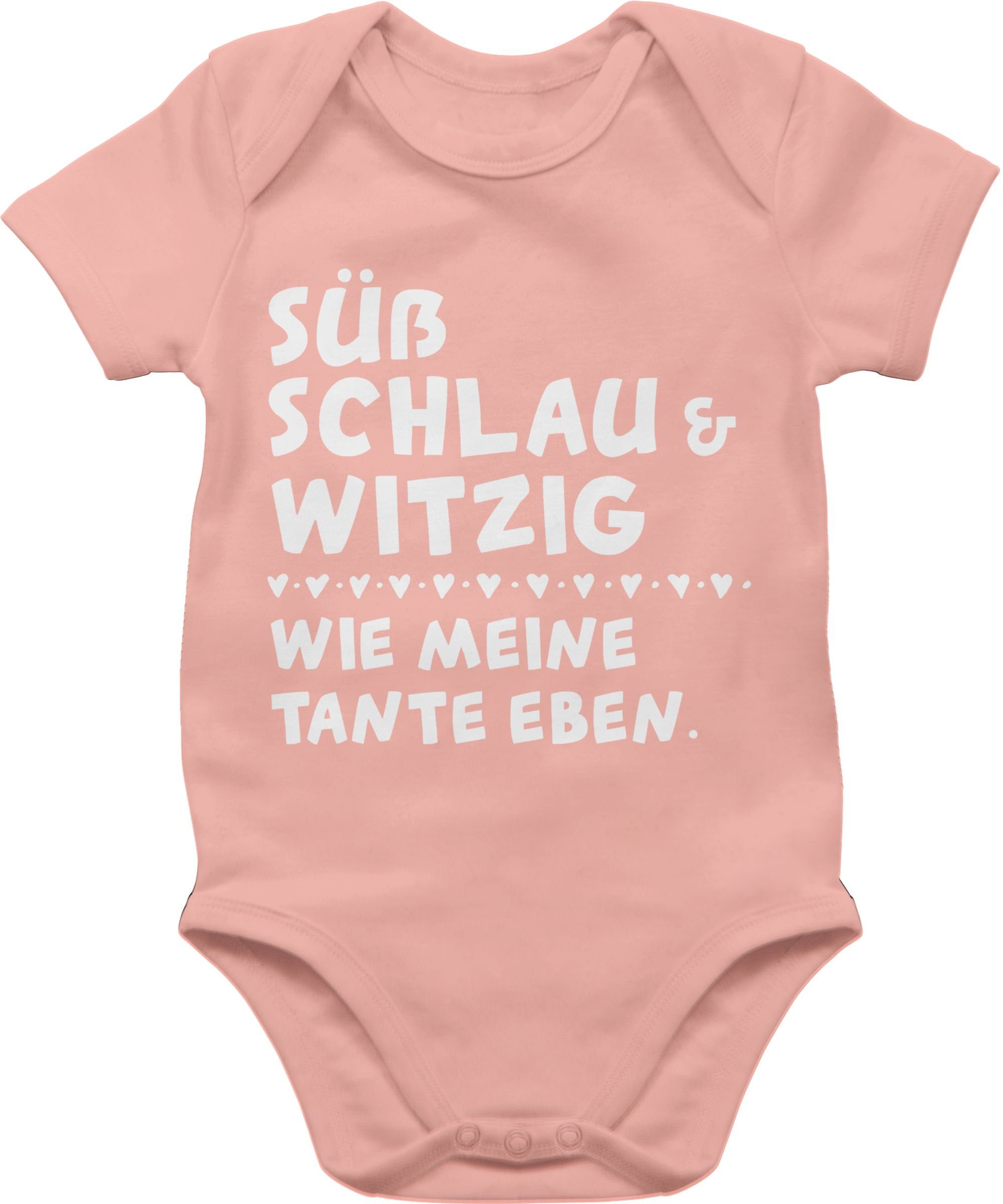 Shirtracer Shirtbody Süß schlau und witzig - wie meine Tante eben Sprüche Baby 1 Babyrosa