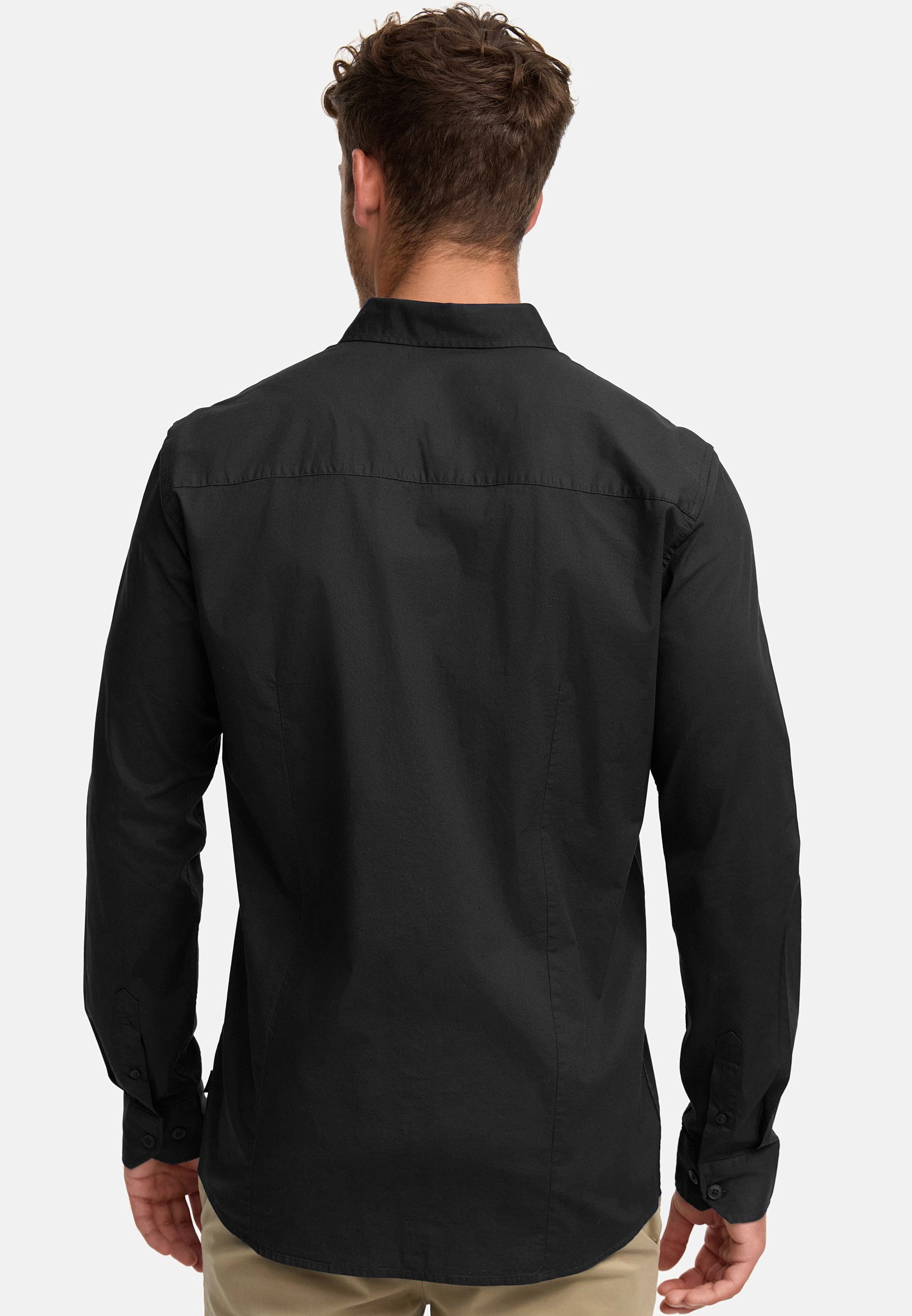 Indicode Langarmhemd Herren INKamby Herrenhemd Langarm mit einem Kentkragen, einfarbig