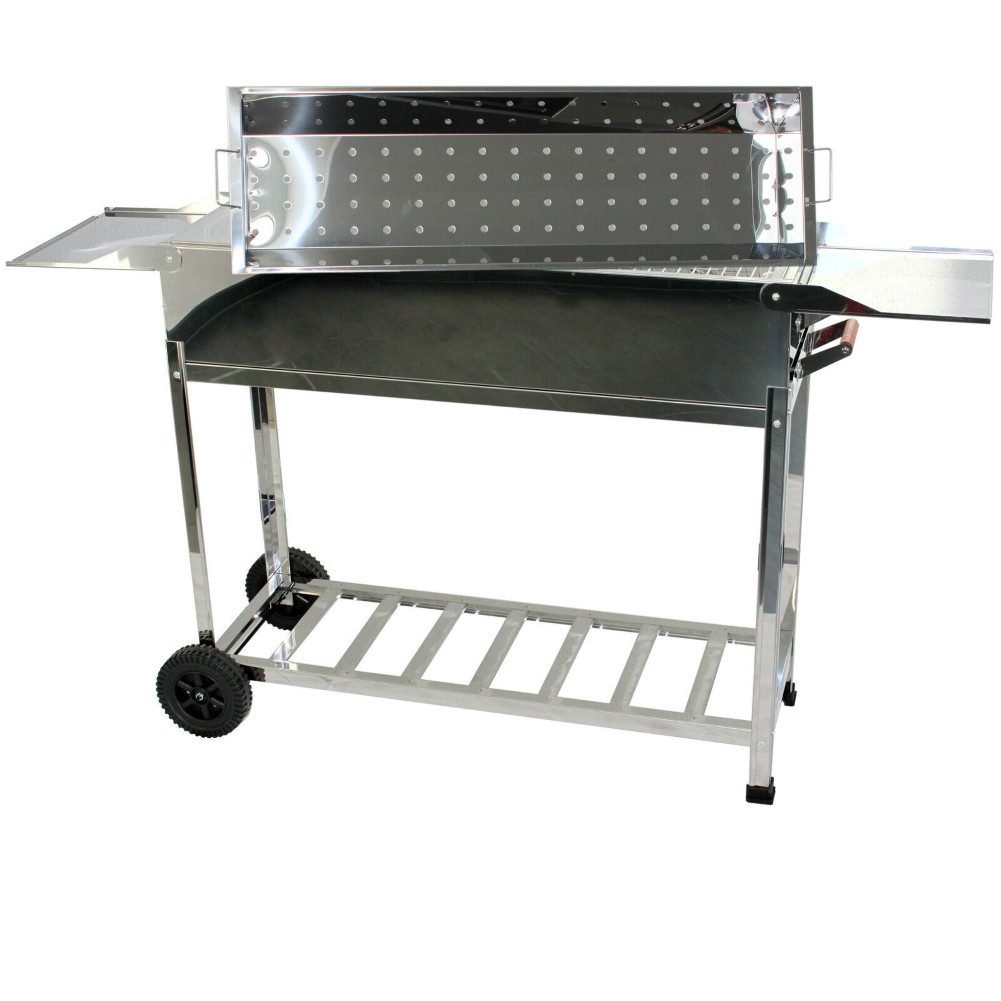 walexo Holzkohlegrill Mangal mit Rollen (ohne 22 Spieße aus Edelstahl mit Holzgriff)