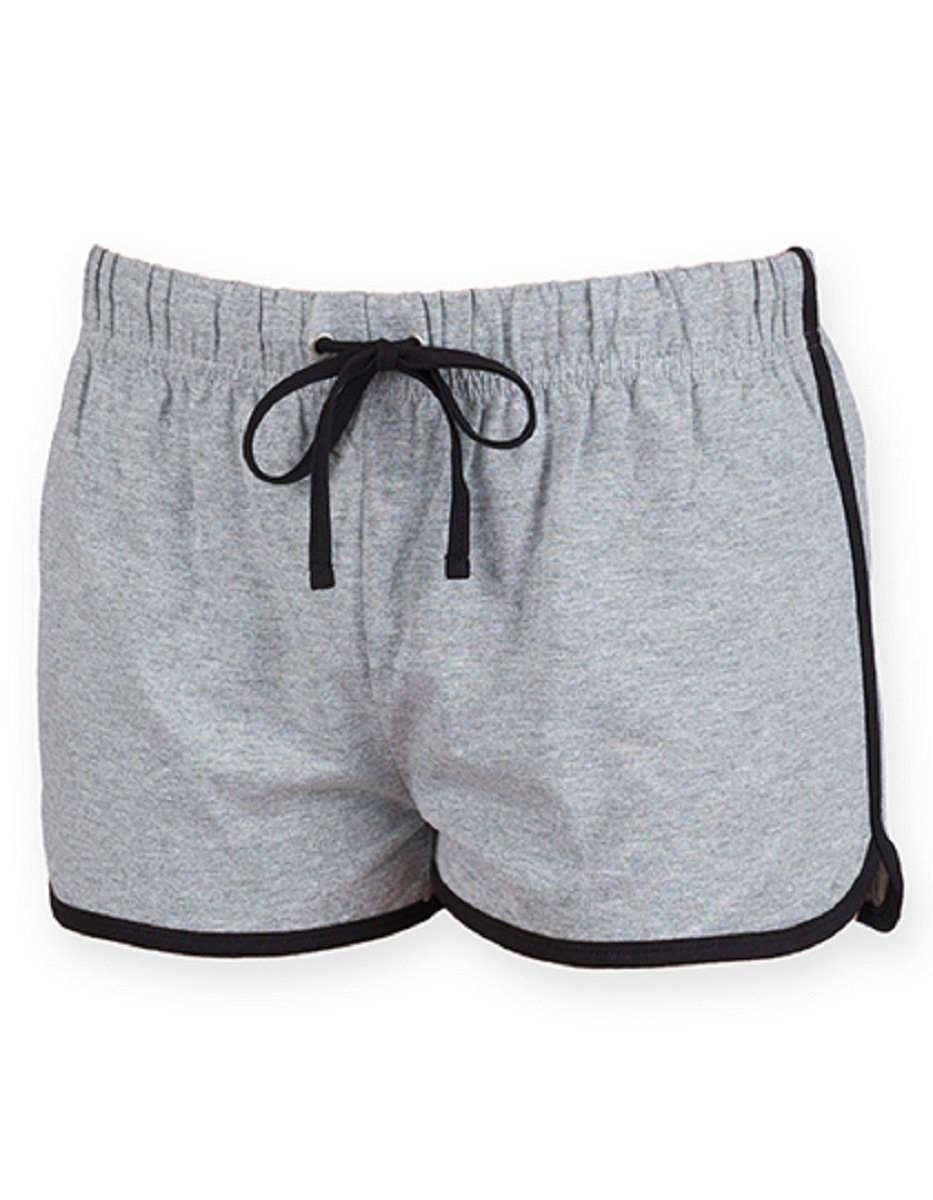 bis Gr. Damen Hose XS - XXL SF Shorts Shorts (1-tlg) elastischer Retro - grau Bund kurze Women