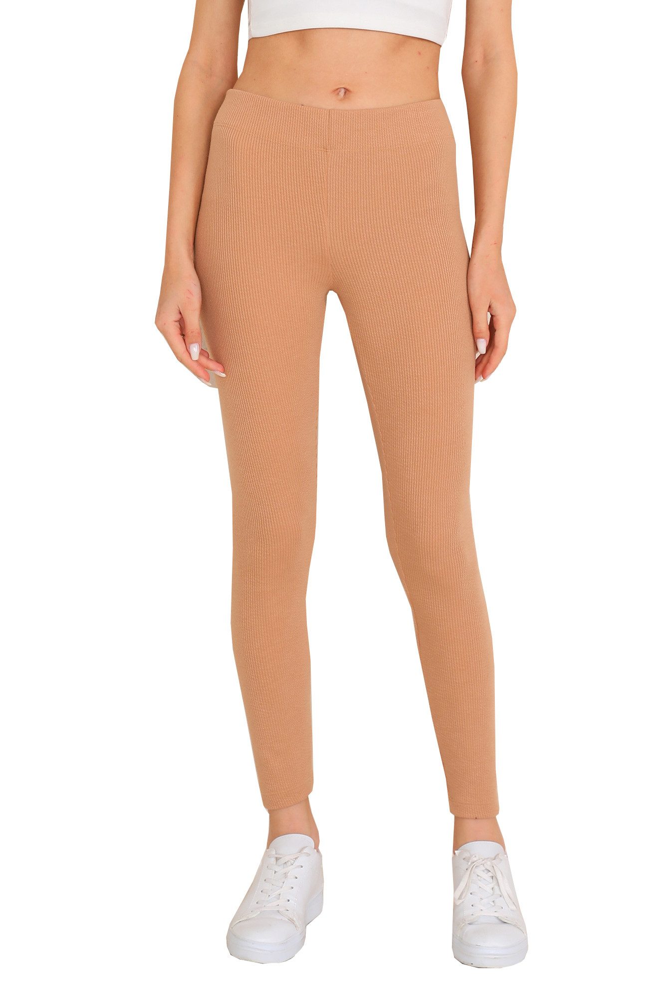 Bongual Leggings Rippstruktur Treggings unifarben günstig online kaufen