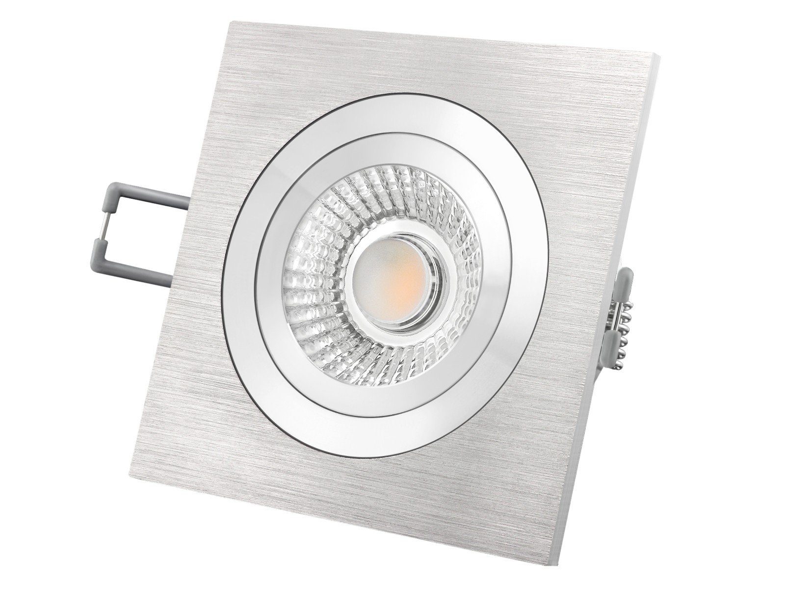 SSC-LUXon LED Einbaustrahler QF-2 Alu LED-Einbauspot flach schwenkbar mit LED-Modul 230V, 6W, Warmweiß