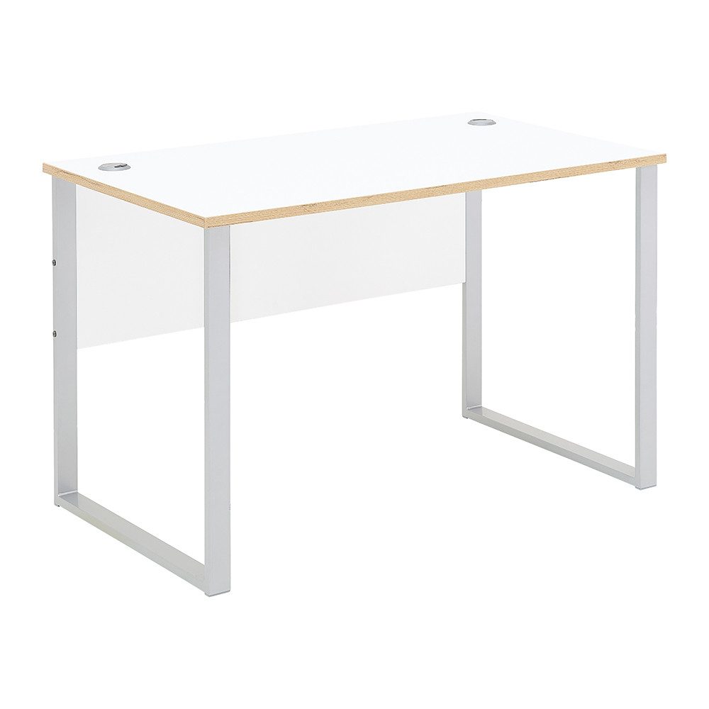 Lomadox Schreibtisch MANRESA-36-WHITE, in weiß mit Eiche, B/H/T ca. 120/77/73cm