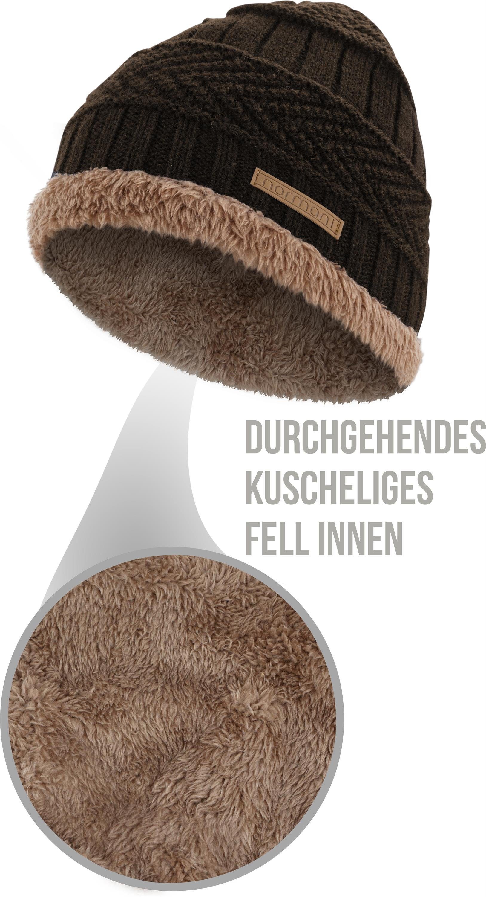 normani Strickmütze Winter Fellmütze Kebili Winter Fellmütze für Damen und Herren