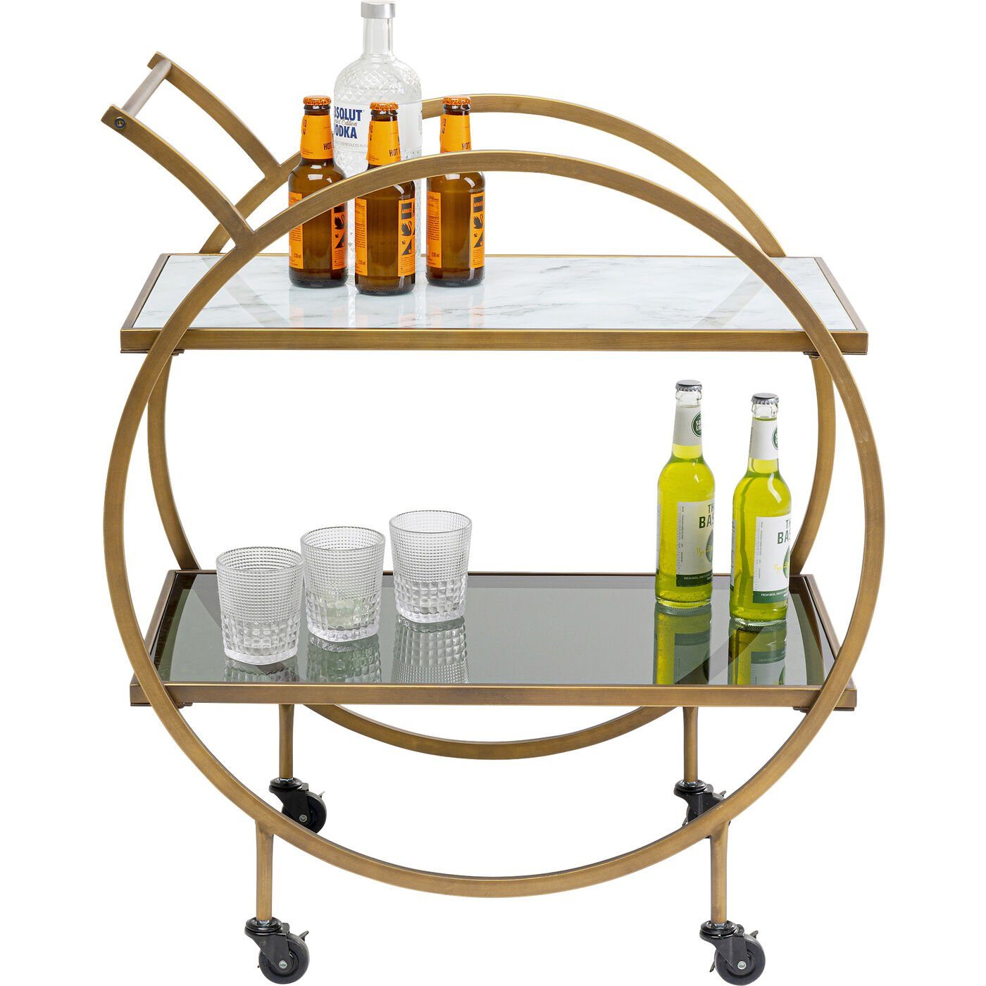 Kare Design Servierwagen Loft, Marmor Tischplatte, 85x74x40 cm
