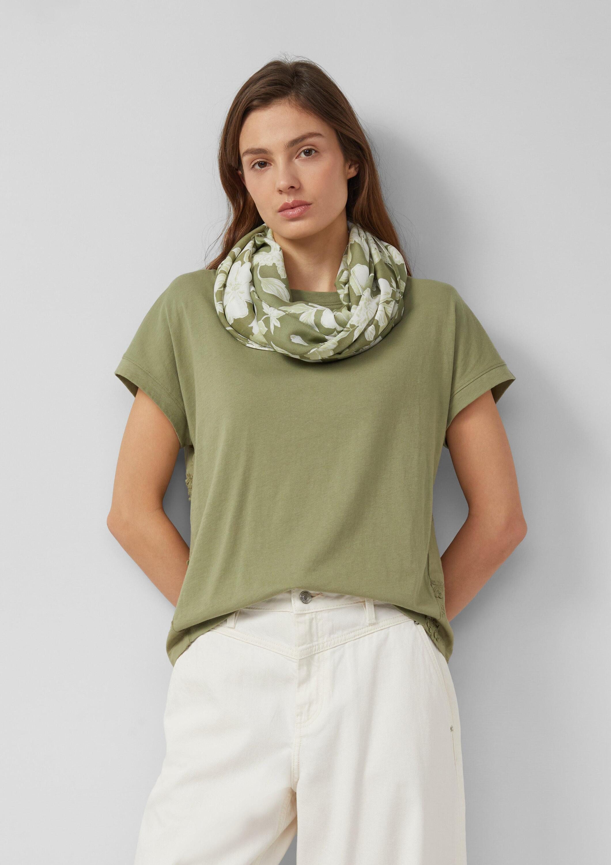 s.Oliver Loop Snood, Gemusterter Loop-Schal aus Viskose günstig online kaufen