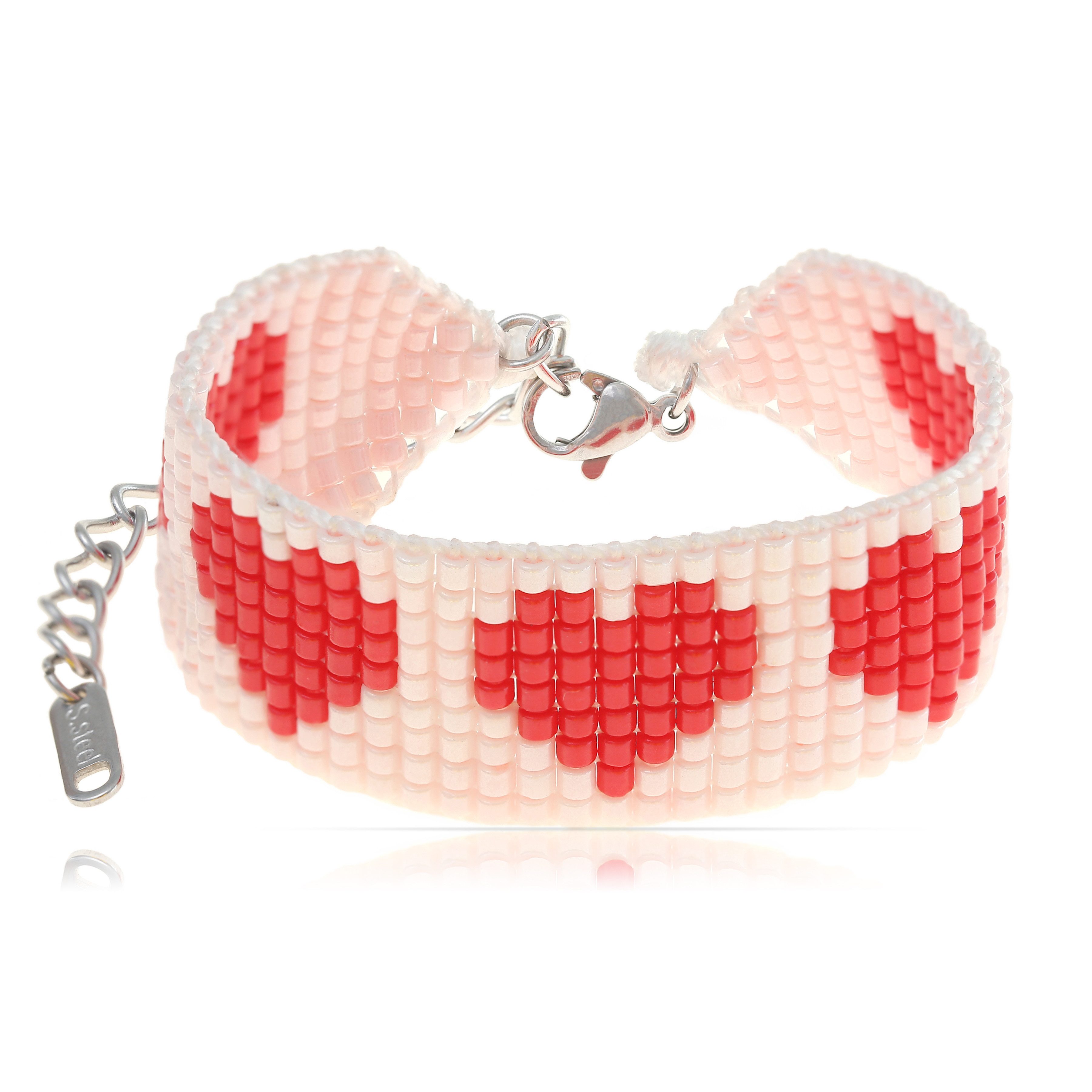 Made by Nami Perlenarmband Damen Armband bunt mit Schriftzug Perlen wasserf günstig online kaufen