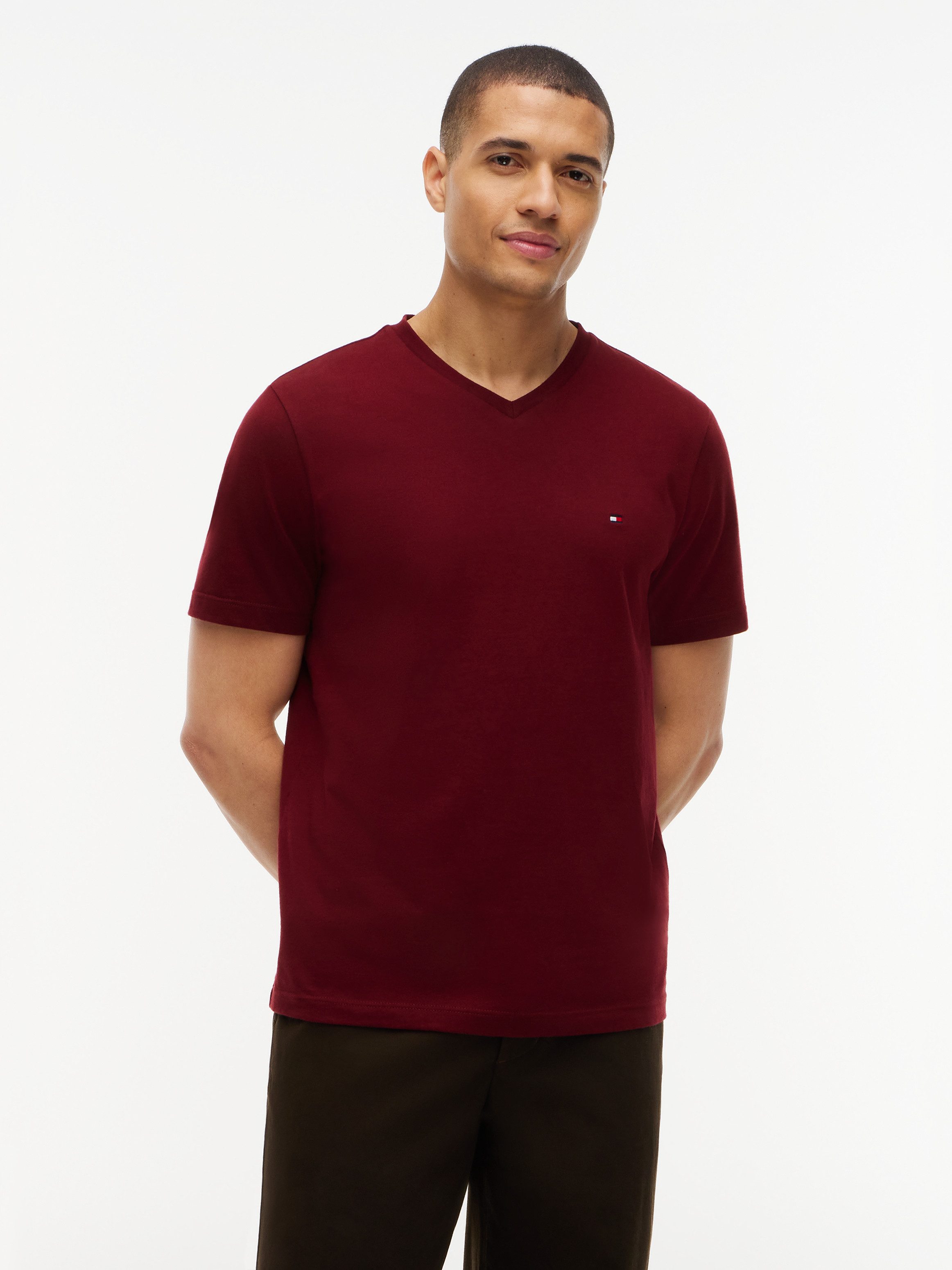 Tommy Hilfiger V-Shirt ESSENTIAL V-NECK unifarben, casual, regular fit, Baumwolle