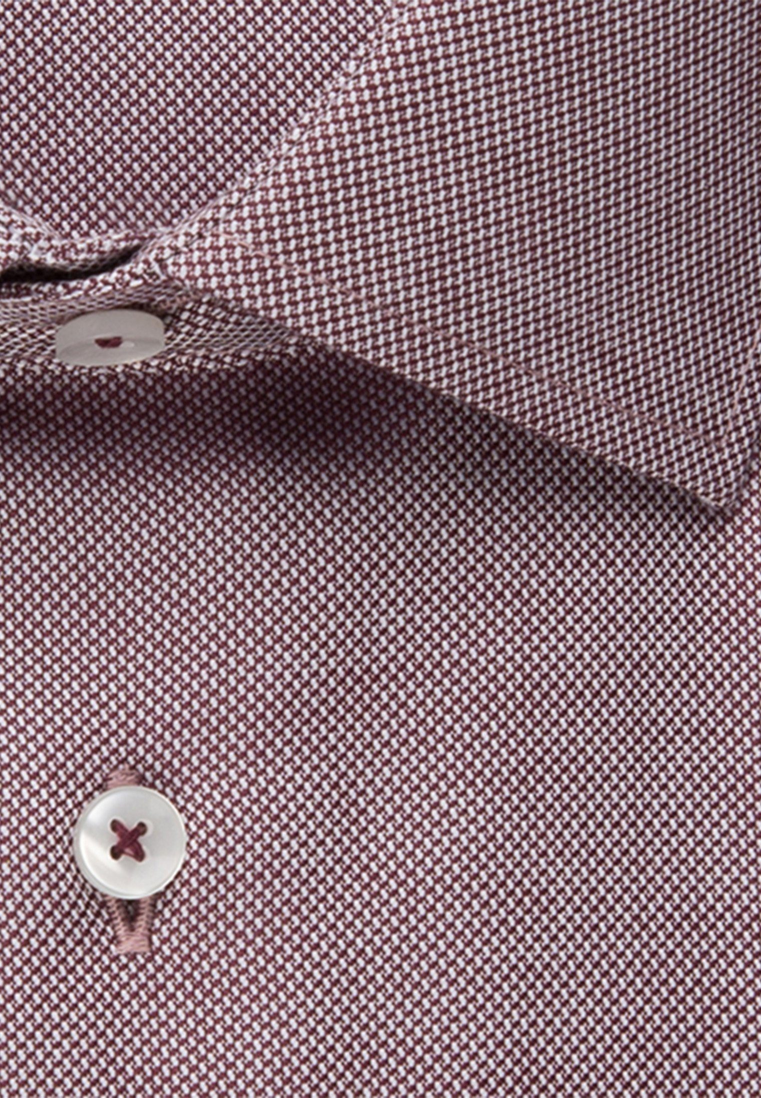 Kentkragen Langarm Businesshemd Shaped Rot Uni Shaped seidensticker