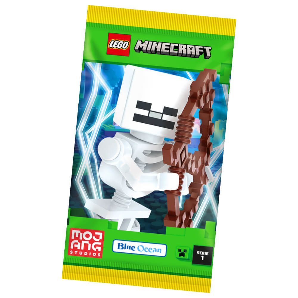 Blue Ocean Sammelkarte Lego Minecraft Karten Serie 1 - Sammelkarten Trading Cards (2024) - 1, Lego Minecraft Karten Serie 1 - 1 Mappe + 2 Blister