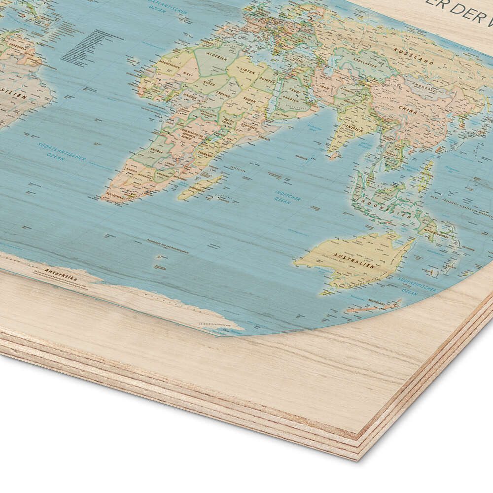 Posterlounge Wandbild Equal Area World Map, Länder der Welt, Editors Choice, erhältlich als Poster, Leinwandbild, Wandsticker oder Acrylglasbild