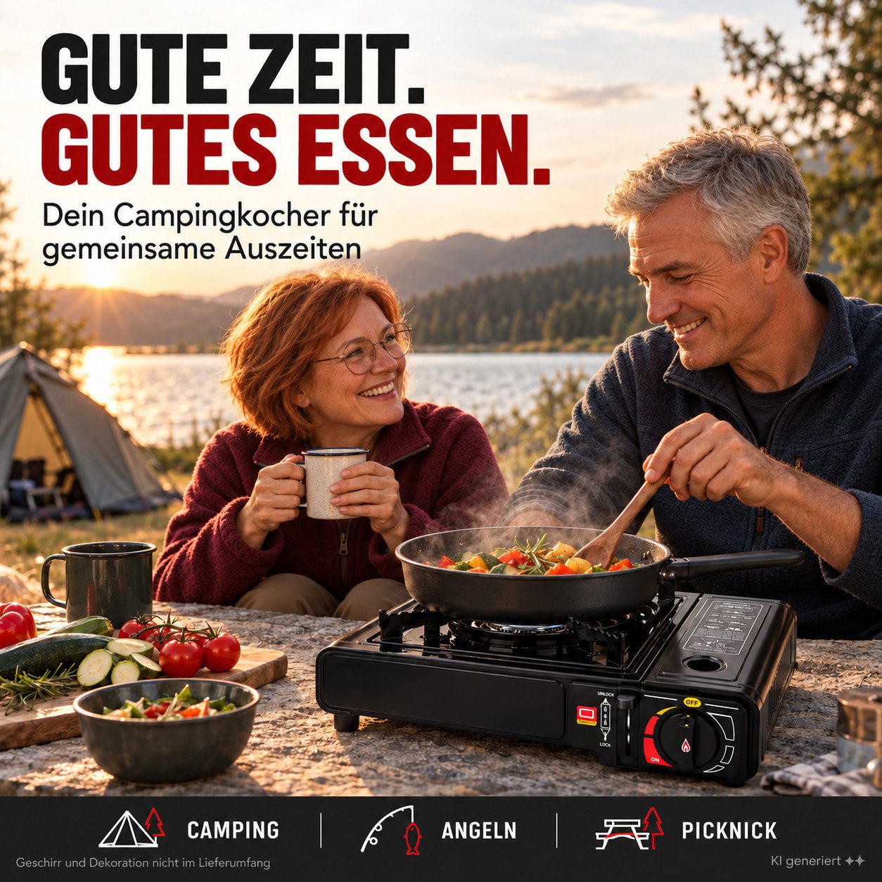 Mianova Gaskocher 1 flammig Campingkocher + 4 Gasflaschen + Koffer Gaskocher Notkocher, (Mit Gaskartuschen Barbecue Campingherd Stromausfall Notkocher Herd Tisc – Bild 5 von 5