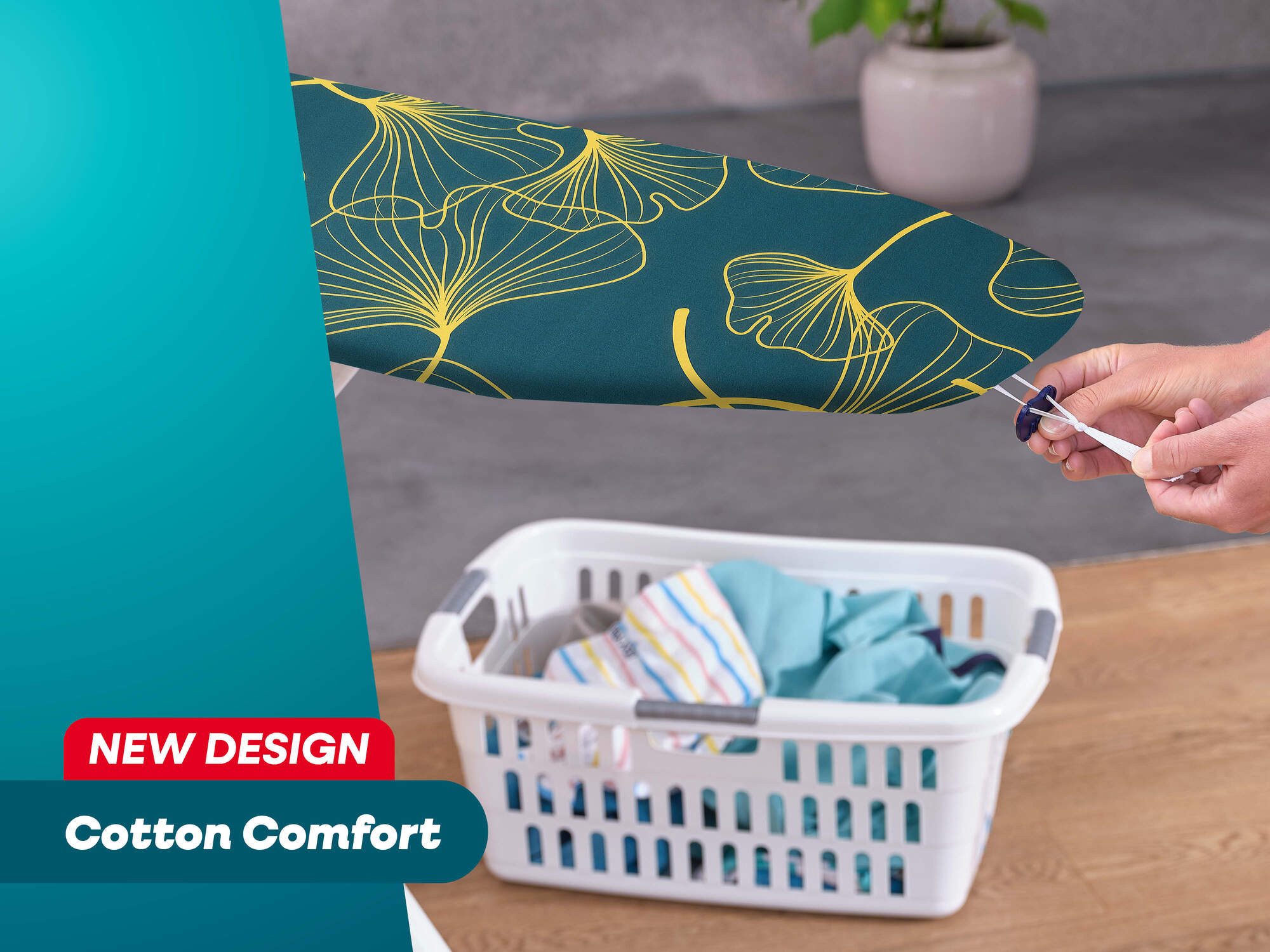 Leifheit Ersatz-Bügelbrettbezug Bügeltischbezug Cotton Comfort Universal, Bis zu 140 x 45cm, für Dampfstationen geeignet, mit Spannclip