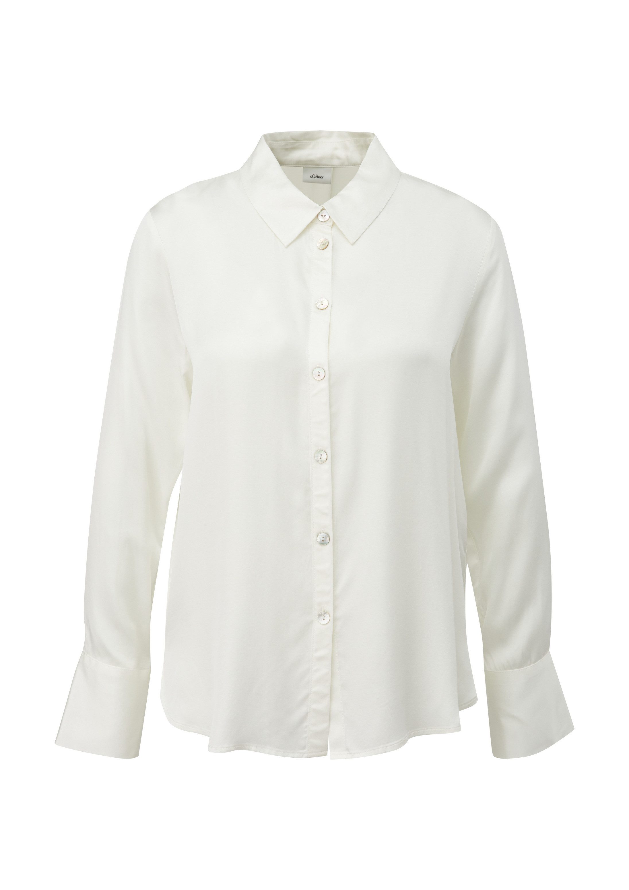 s.Oliver Langarmbluse Bluse Lange Hemdbluse aus reiner Viskose