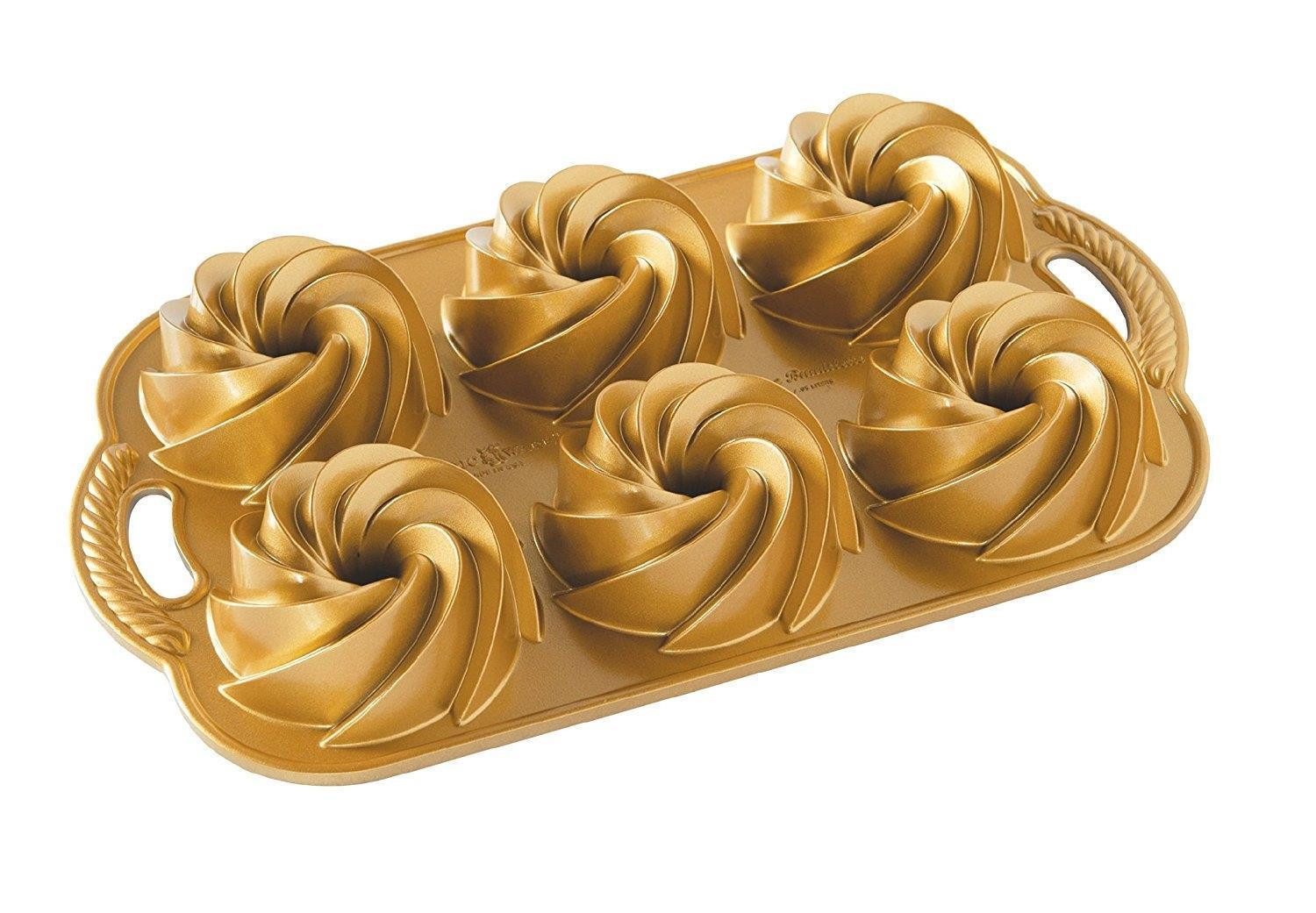 WMF Kaffeelöffel Nordic Ware Backform Heritage Bundtlette Pan Gold NW-88077