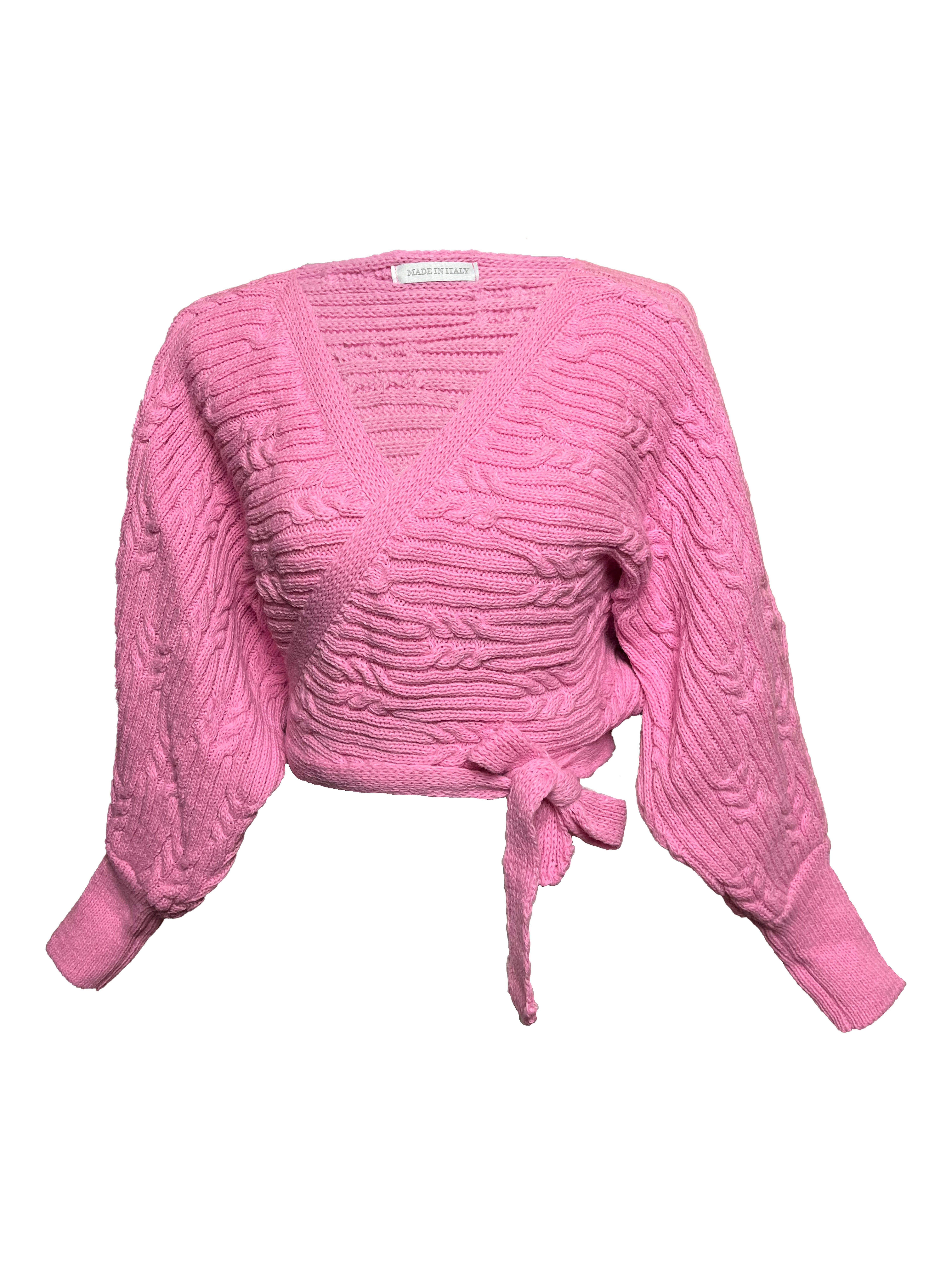 Lelü Fashion Wickelstrickjacke Strickjacke mit Bindeband günstig online kaufen