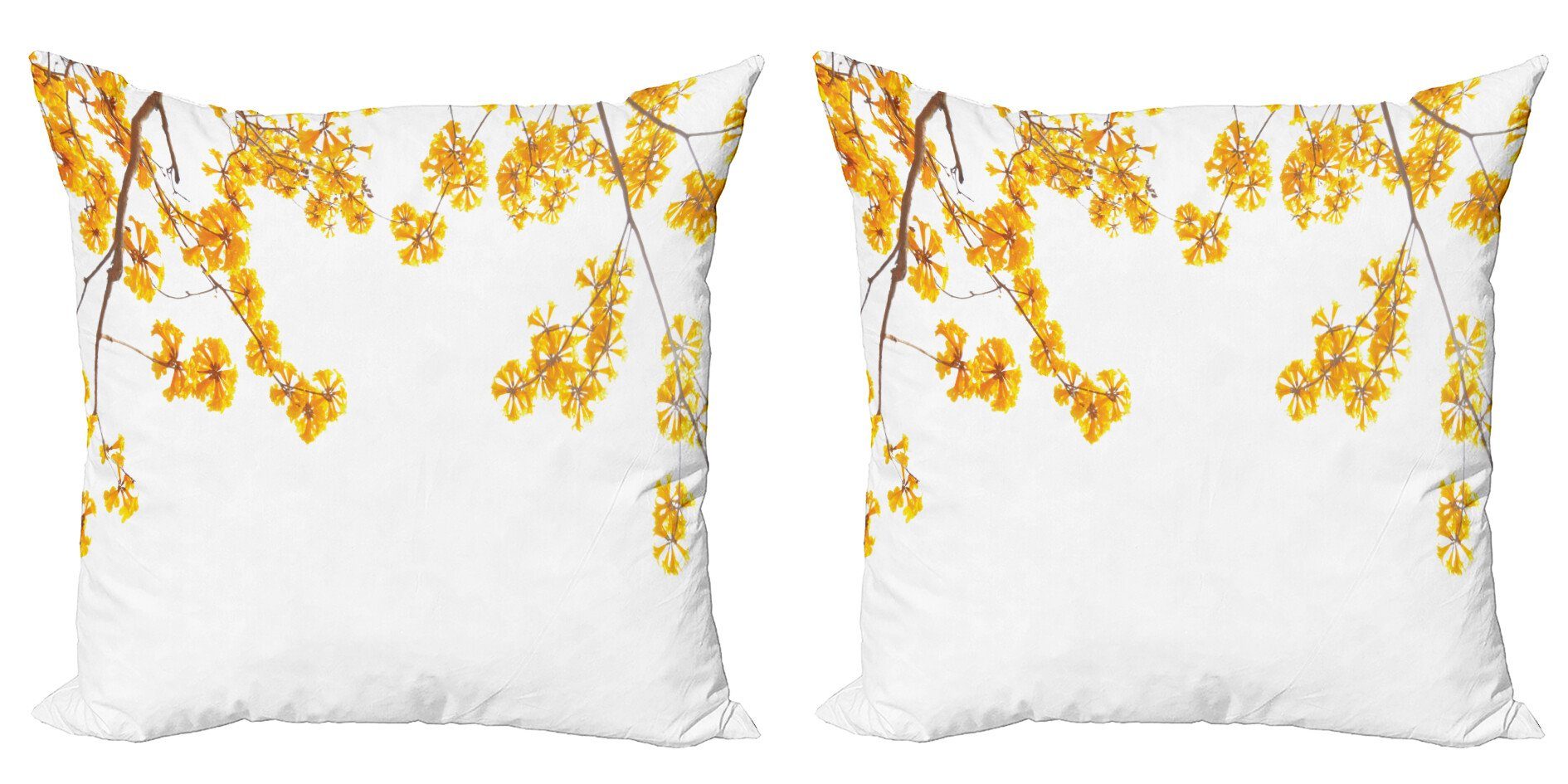Abakuhaus Kissenbezüge Modern Blühende Blumen Accent Digitaldruck, Fallen Doppelseitiger (2 Garten Stück),