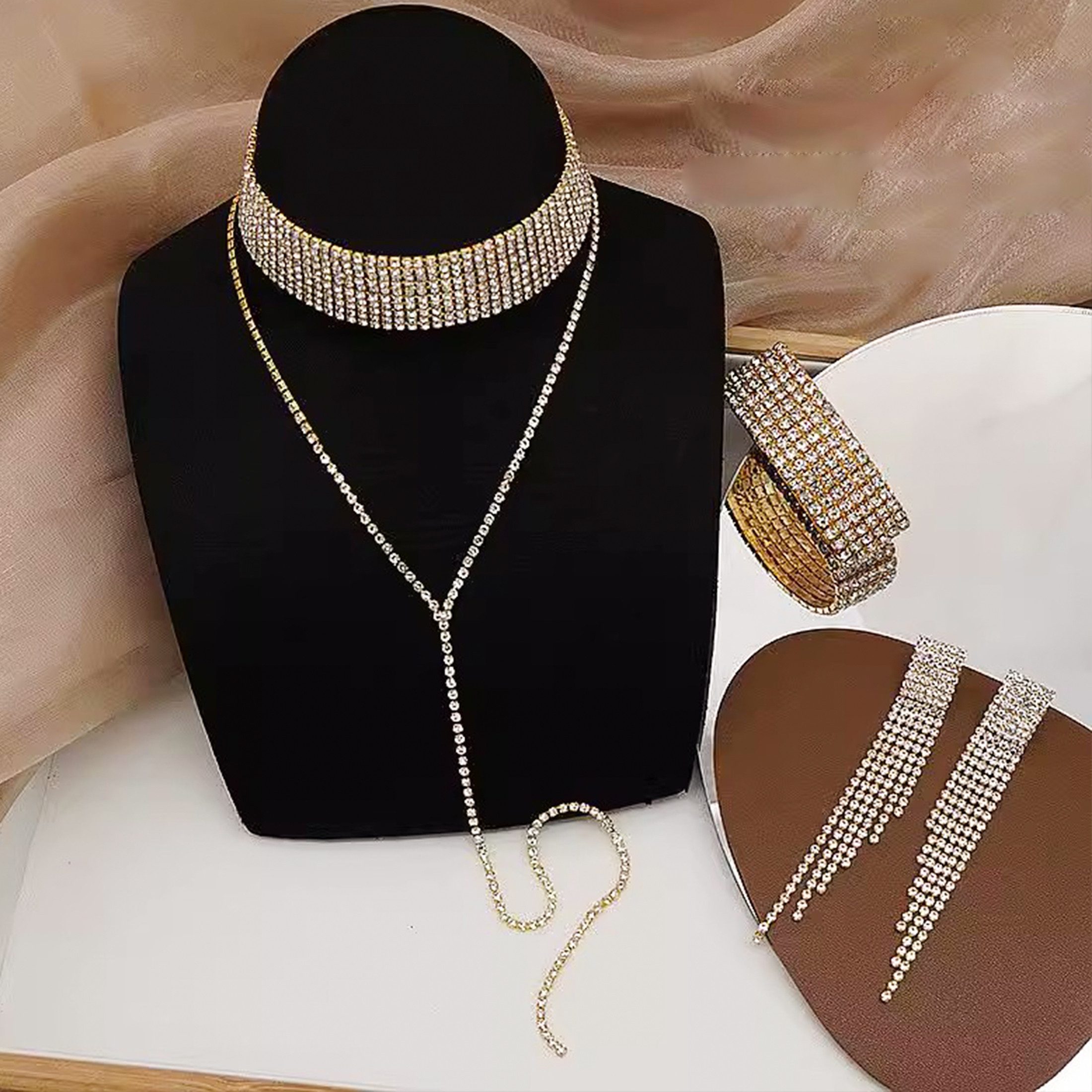 ibettertec Schmuckset Damen Glitzer Clutch Strass günstig online kaufen