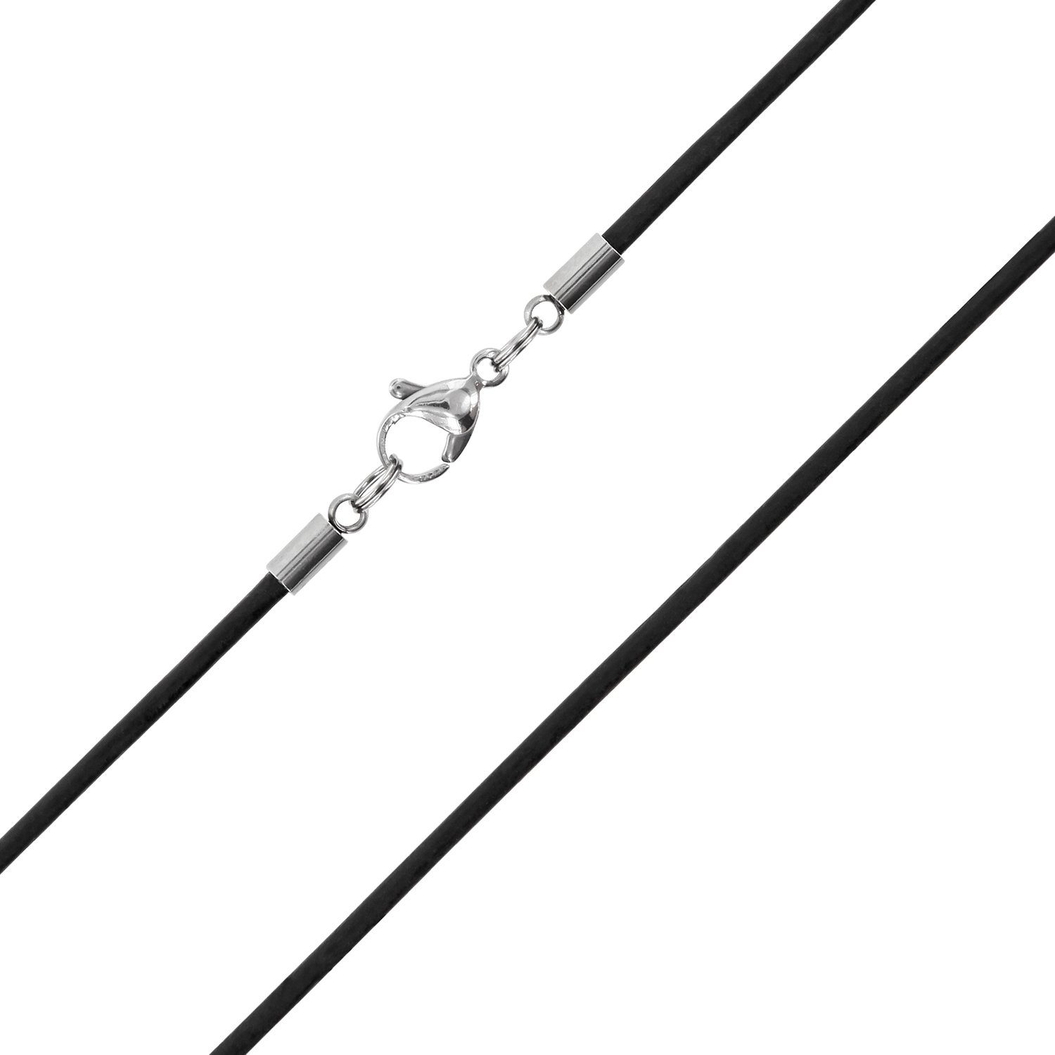 Auroris Lederband 2mm Echtleder Kette mit Edelstahl Karabinerverschluss (Farbe/Länge wählbar), Made in Germany