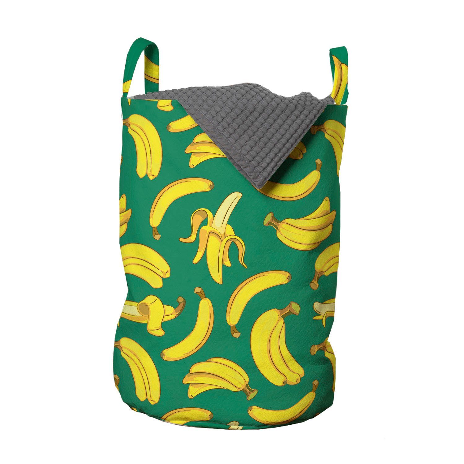 mit Kordelzugverschluss Drucken Frische Griffen Abakuhaus Wäschekorb für Früchte Gesunde Wäschesäckchen Waschsalons, Bananen