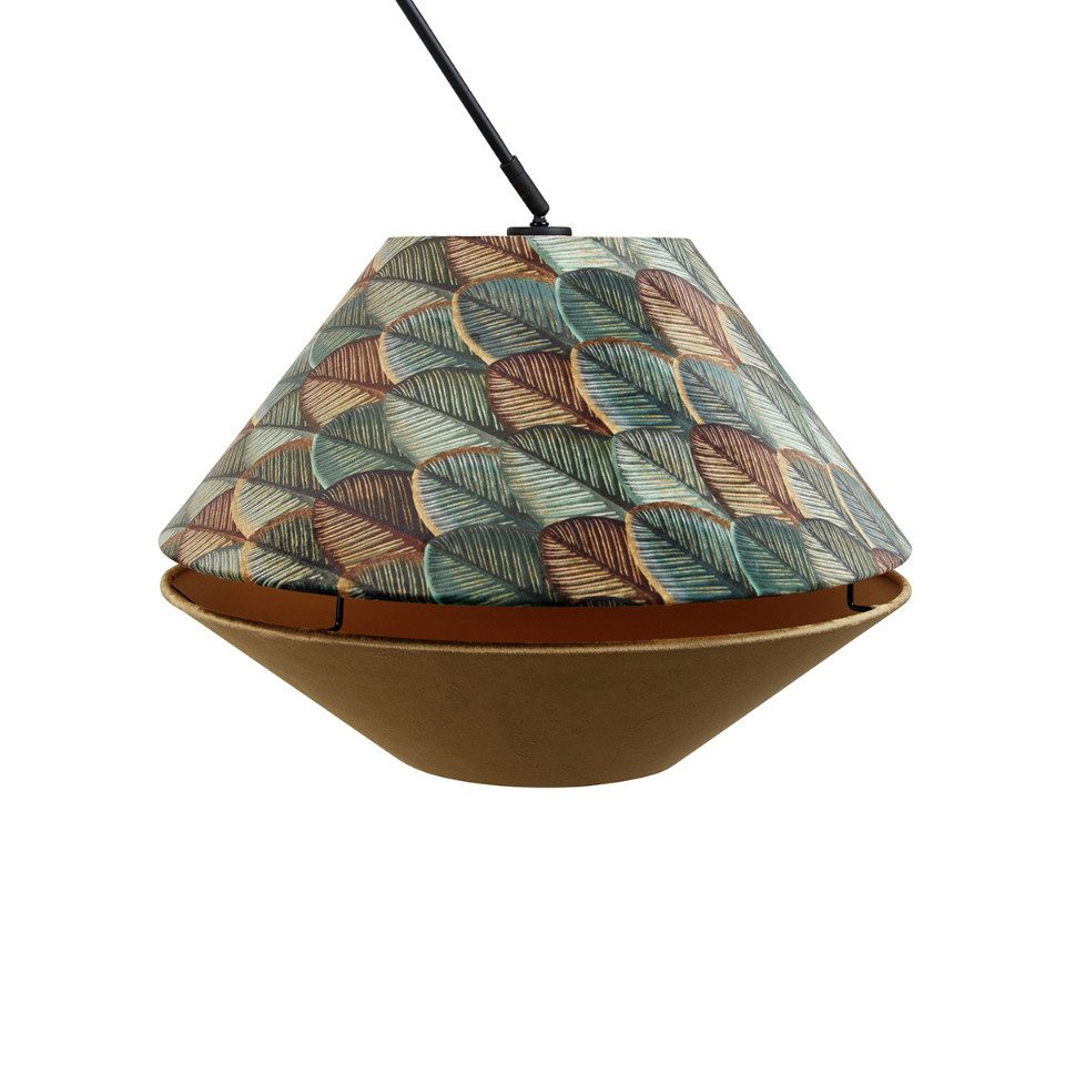 Qazqa Pendelleuchte Blitz shade, ohne Leuchtmittel, E27, Grün, Klassisch / Antik, Velours, 1-flammig