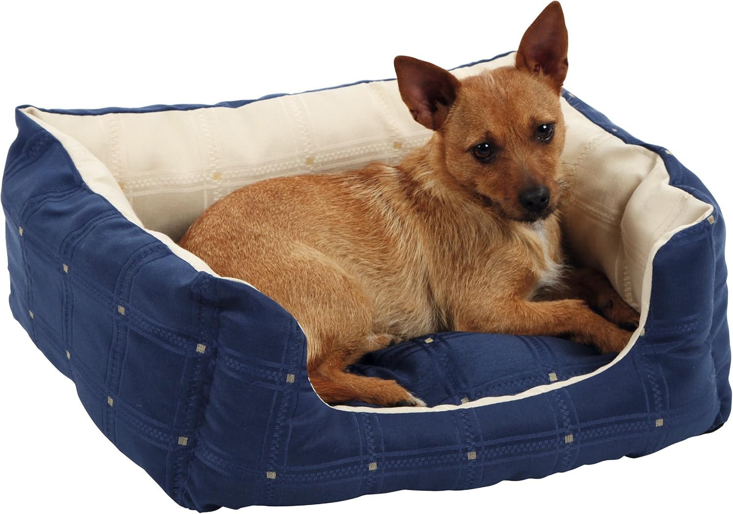 Kerbl Hundebett Snugly Bett Verona, 40 x 50 cm, Blau/Beige