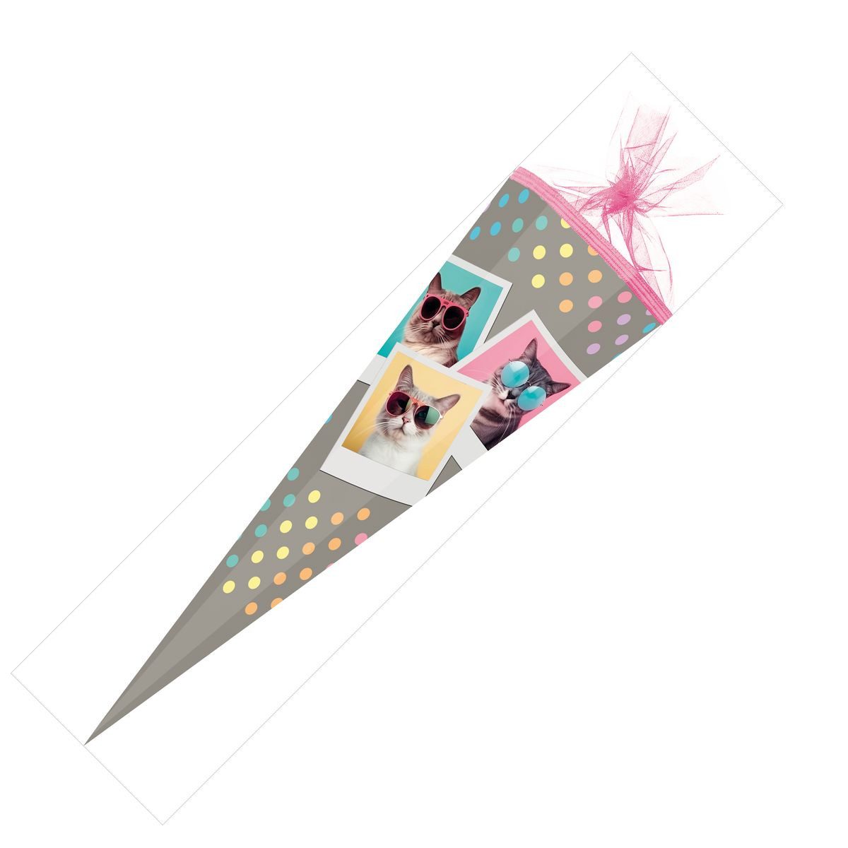Nestler Schultüte Nestler Schultüte Cool Cats eckig mit Tüllverschluss 85cm