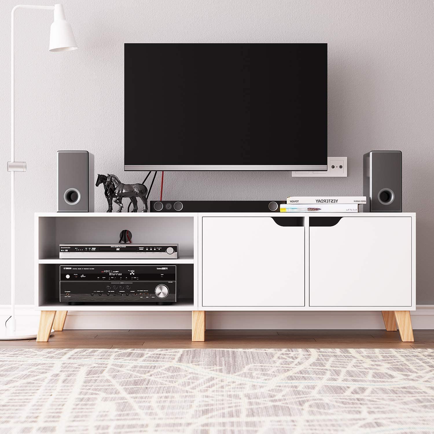 Homfa Lowboard (140cm breit TV-Schrank TV Board Fernsehtisch Skandinavischer),  TV-Bank Holz, Weiß online kaufen | OTTO