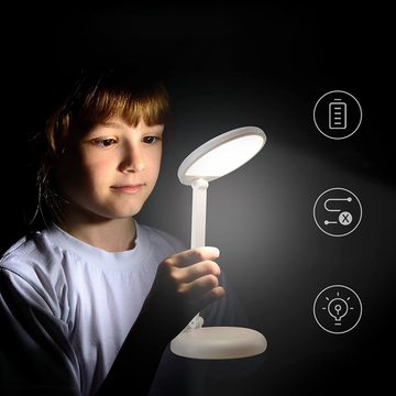 Bedee Schreibtischlampe Mehrere Helligkeitsstufen Tischlampe Kabellos Tischlampe Akku Lampe, ‎Faltbar, LED fest integriert, Warmweiß, LED Tischlampe Akku Tischlampe Lampe Leselampe Tischlampe Desk Lamp
