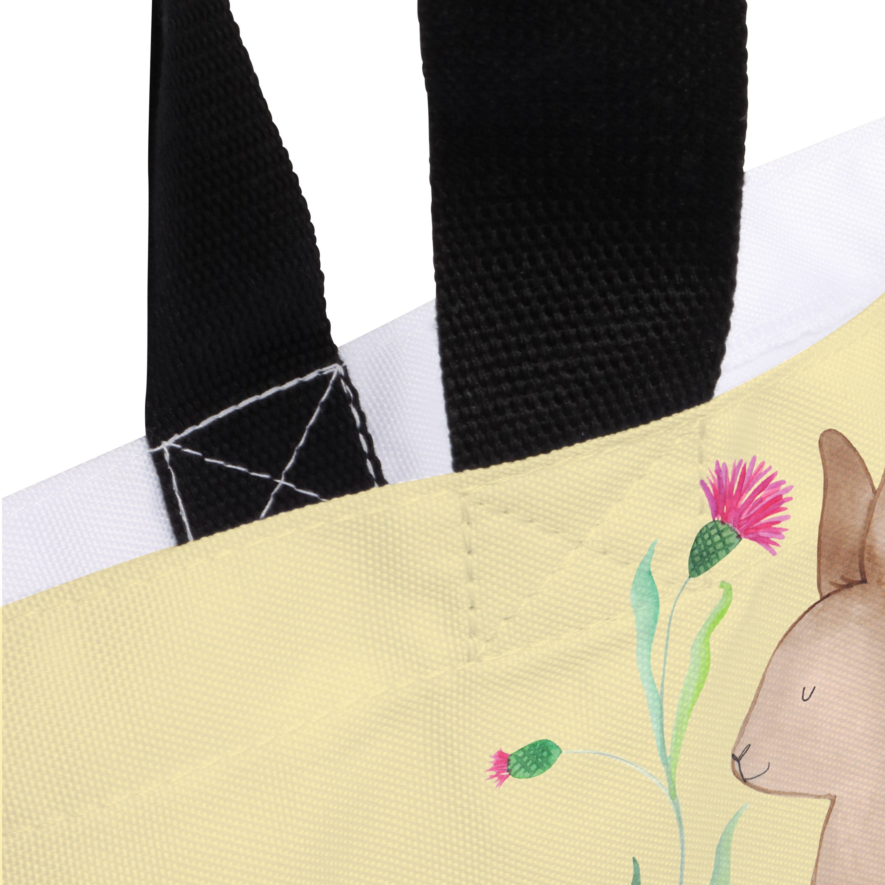 Mr. & Mrs. Panda Shopper - Geschenk, - Gelb Einkaufstasche, Pastell (1-tlg) Hase Tragebeutel, sitzend