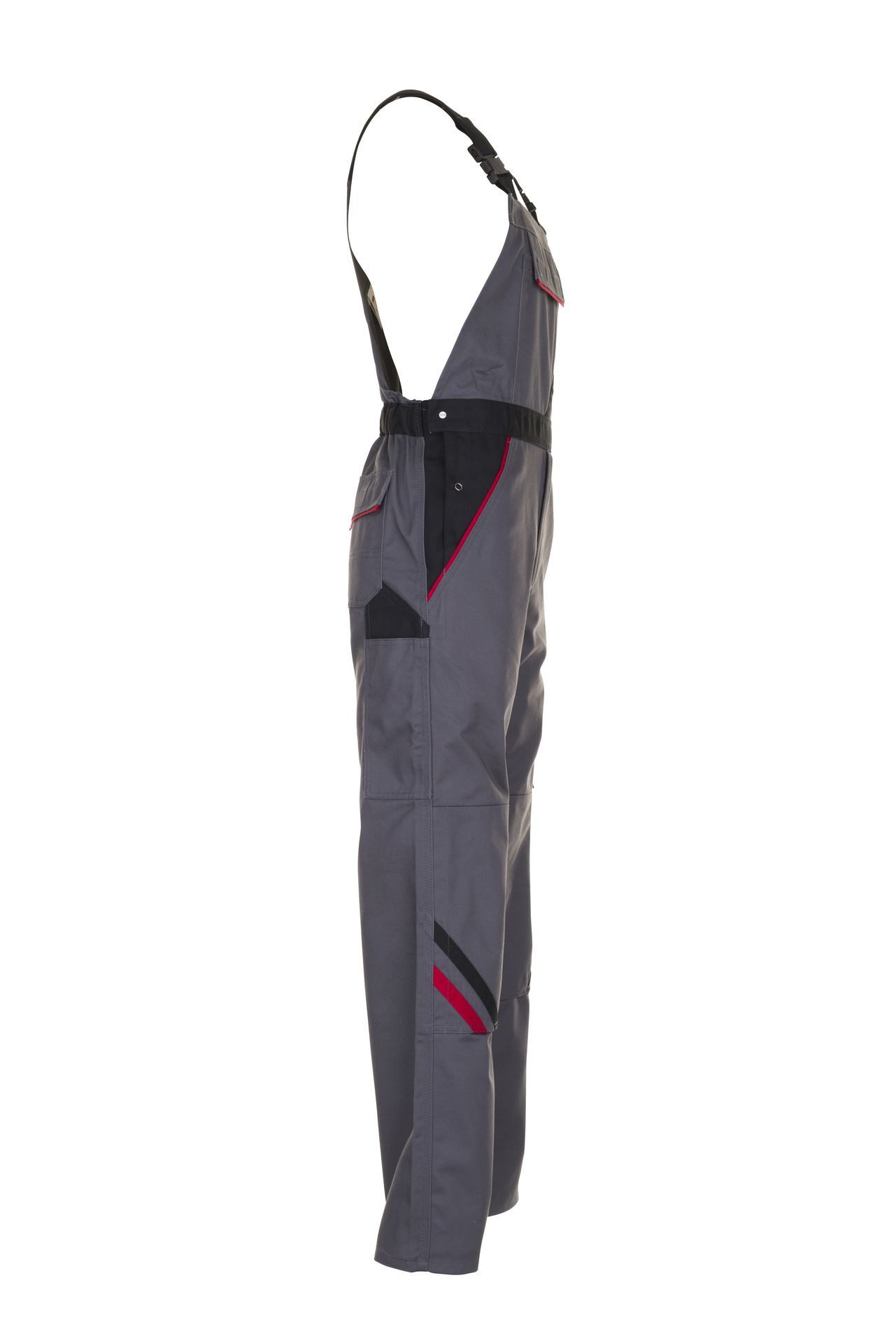 Planam Arbeitslatzhose PLANAM Herren Latzhose HIGHLINE Schiefer/Schwarz/Rot 52