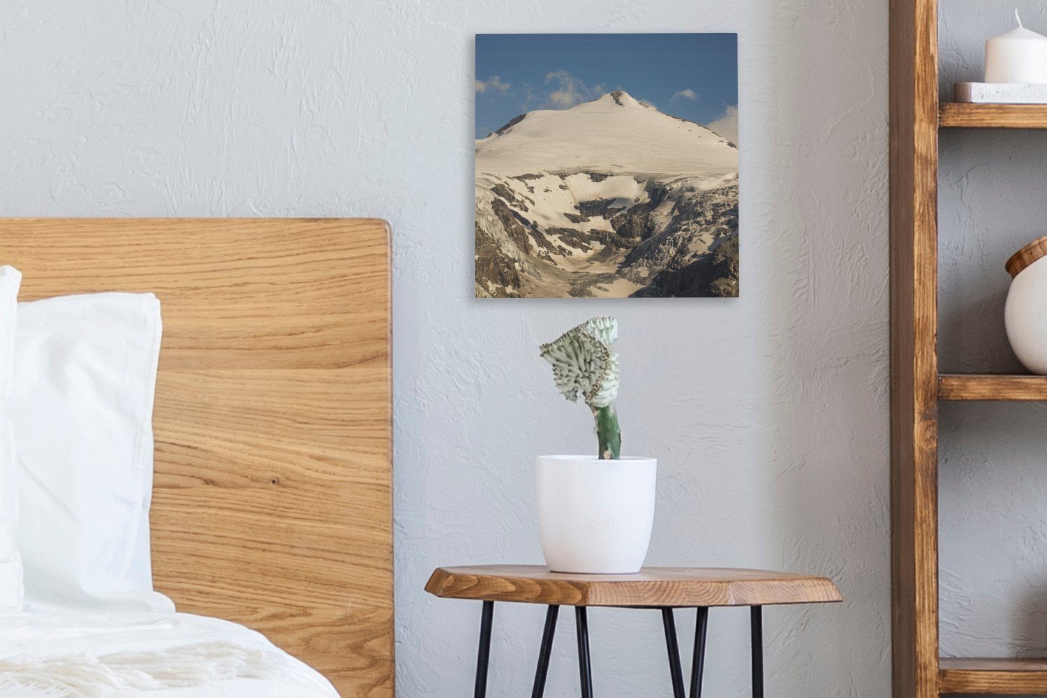OneMillionCanvasses® Leinwandbild Wohnzimmer St), (1 Schlafzimmer für Die Bilder Sonne Hohe in, Nationalpark Tauern Gletscher im Leinwand auf scheint einen