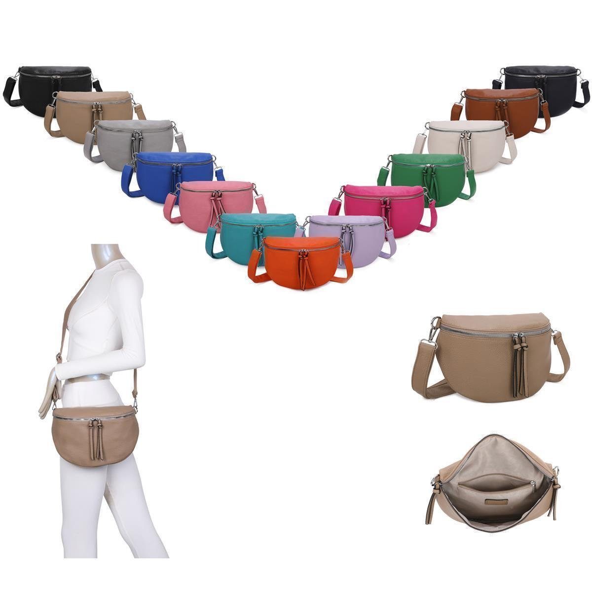 ITALYSHOP24 Bauchtasche Damen Gürteltasche Hüfttasche CrossBody günstig online kaufen